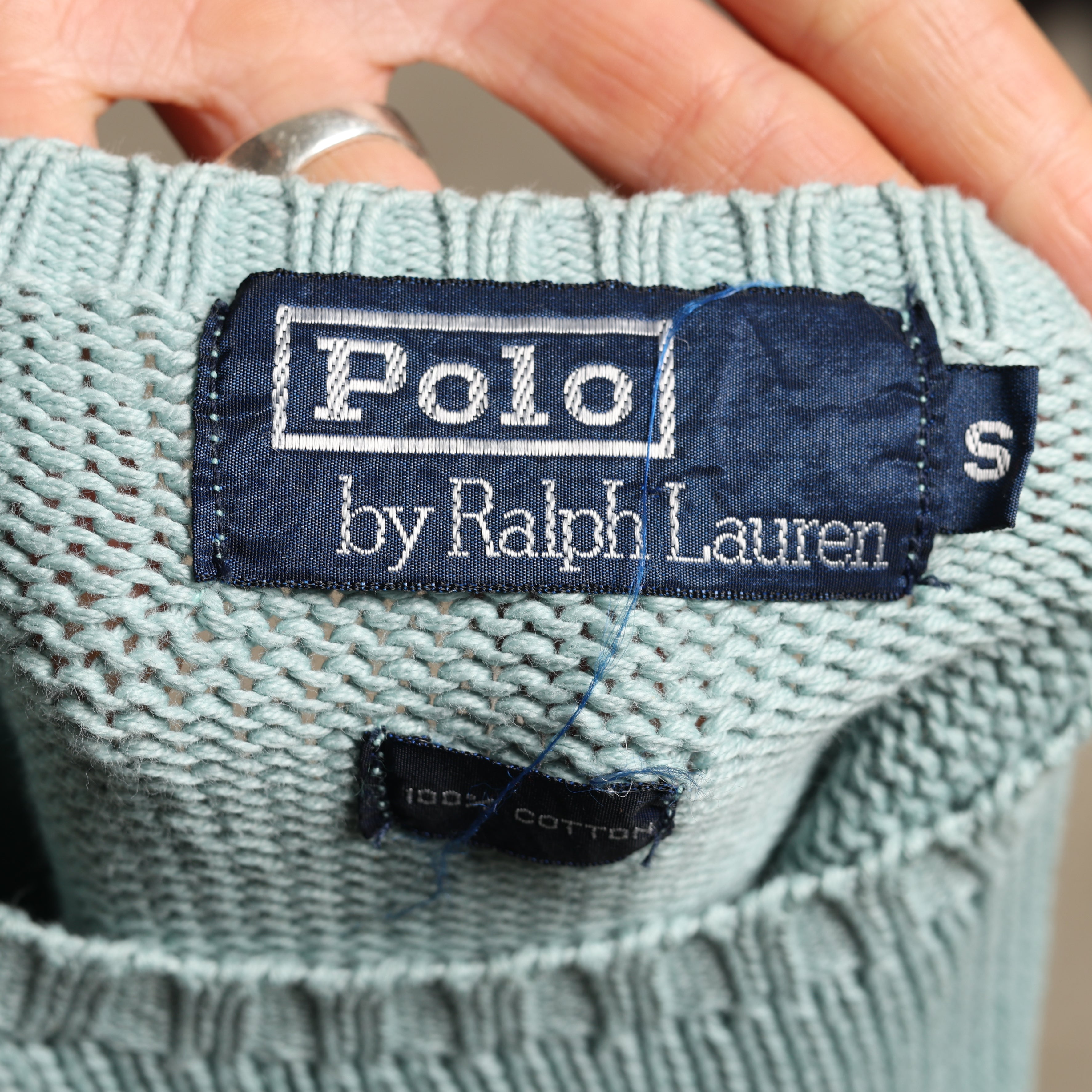 Vintage Polo Ralph Lauren Jumper M Baby Blue Cotton