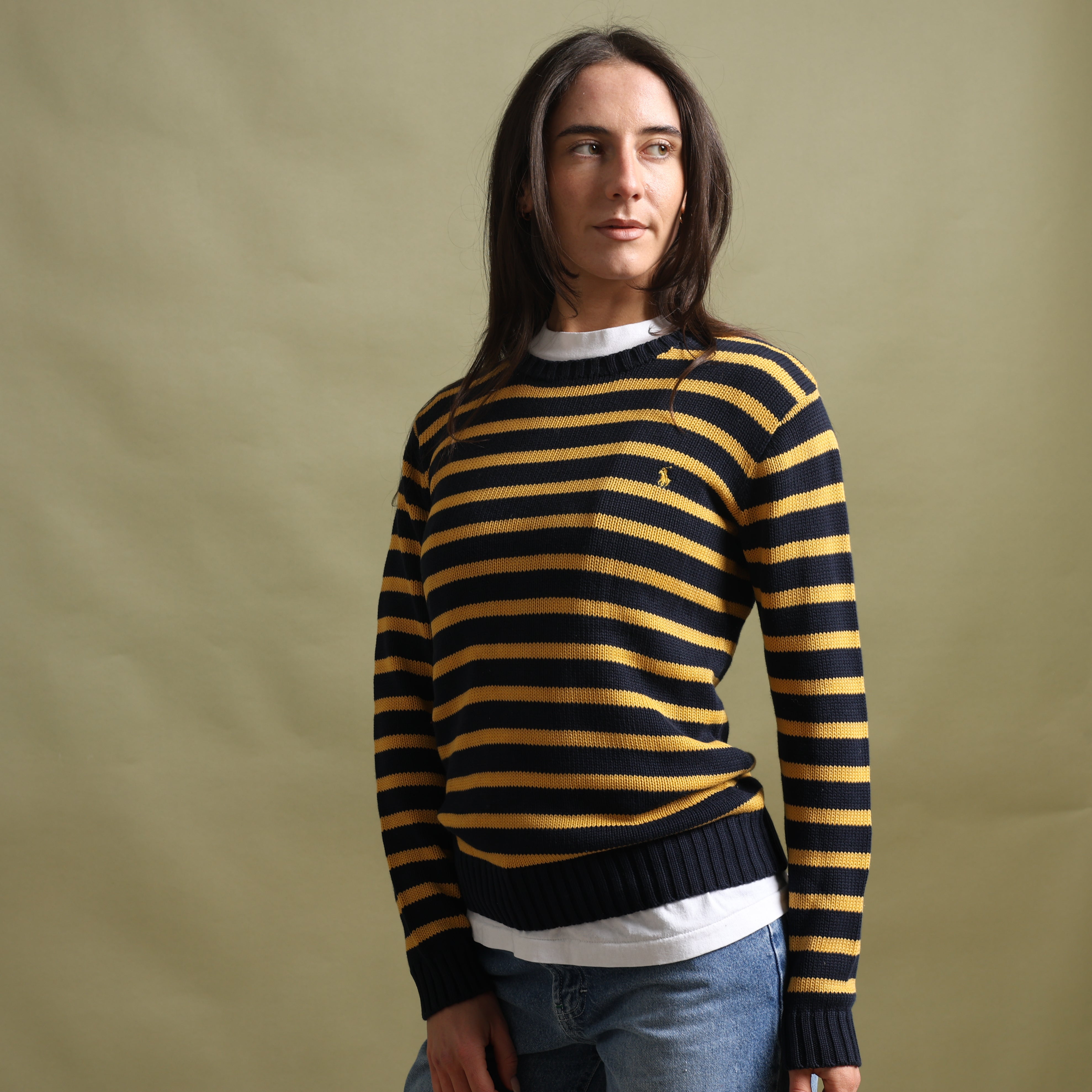 Vintage Polo Ralph Lauren Jumper M Navy Blue Cotton