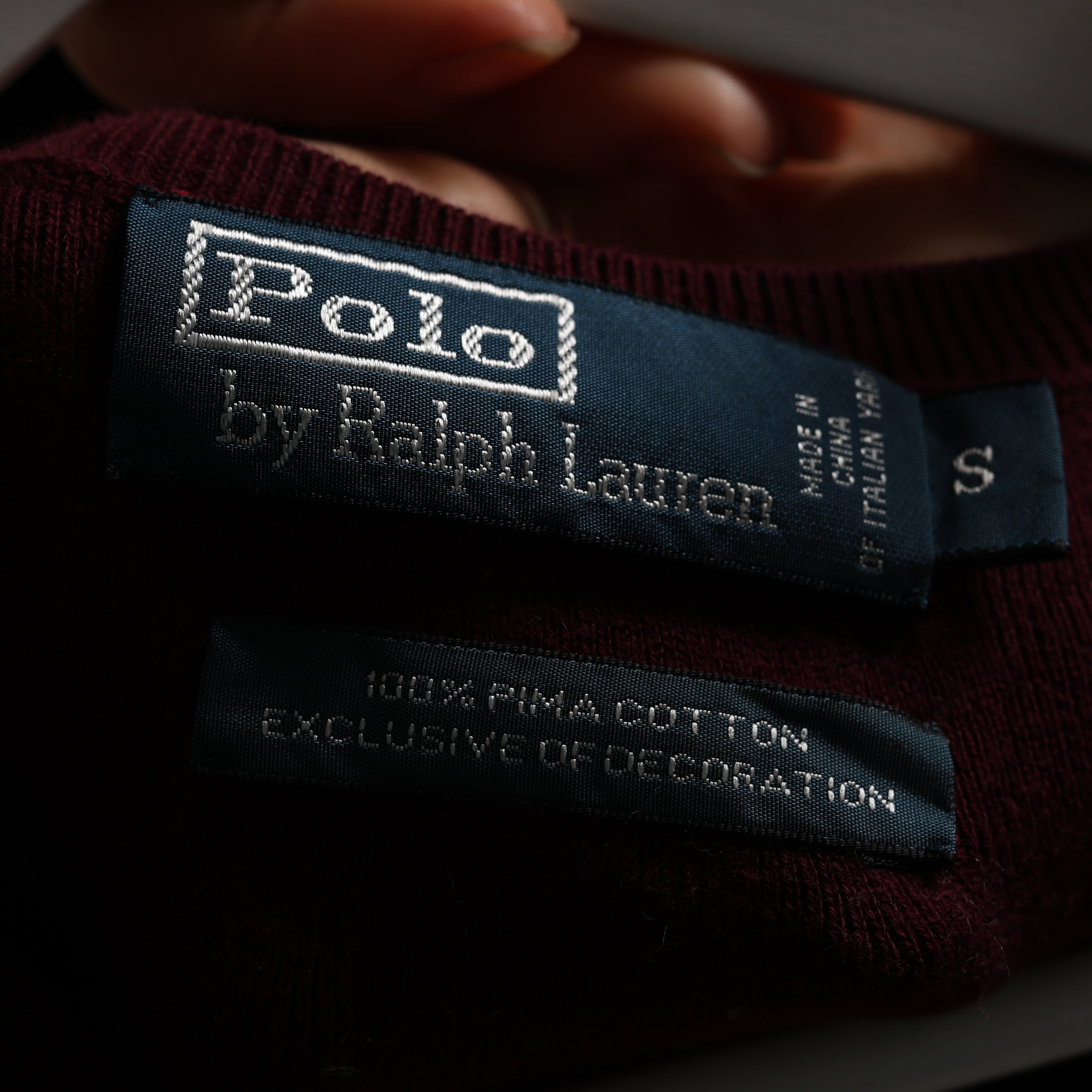 Vintage Polo Ralph Lauren Sleeveless V-Neck Jumper  M Burgandy Cotton