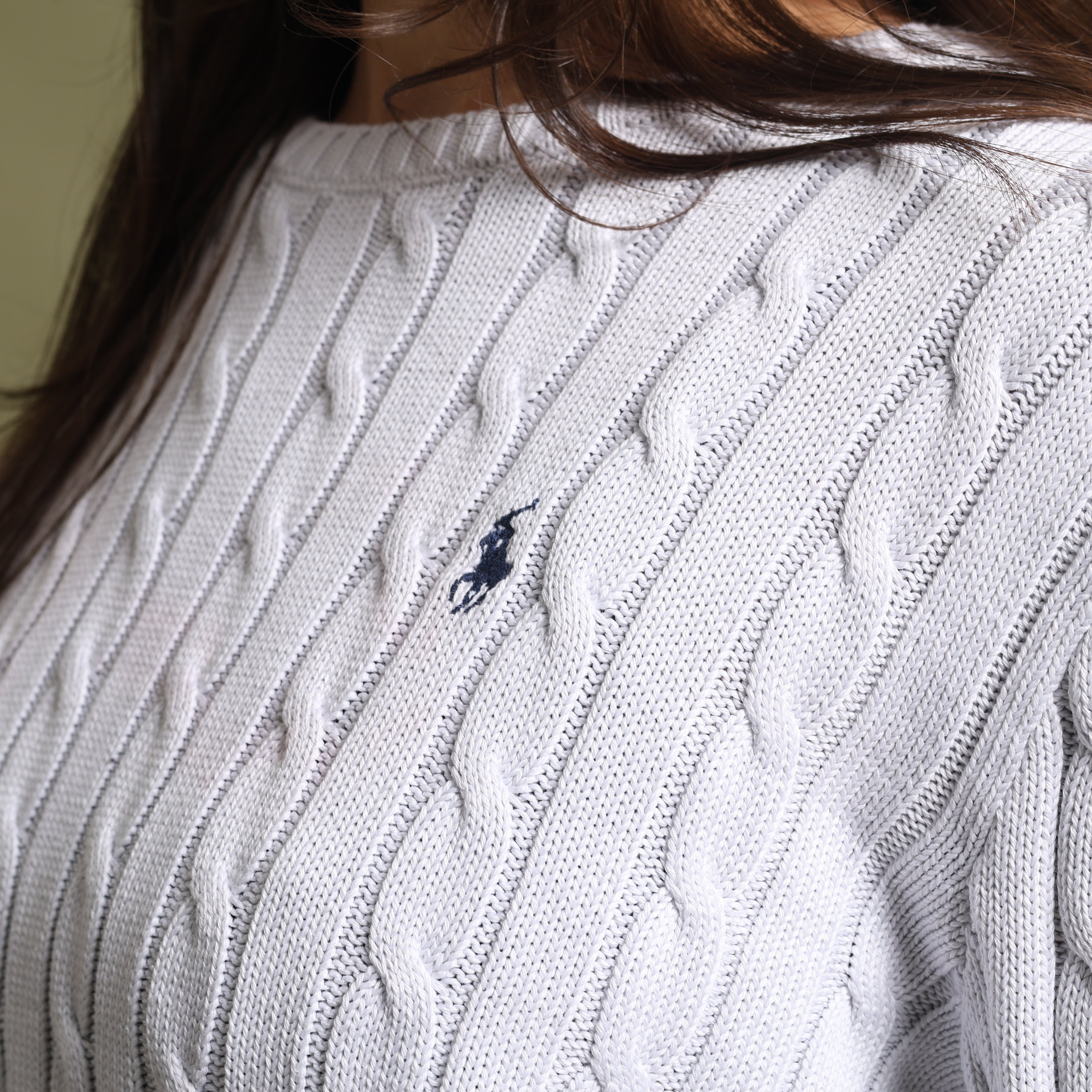 Vintage Polo Ralph Lauren Jumper L White Cotton