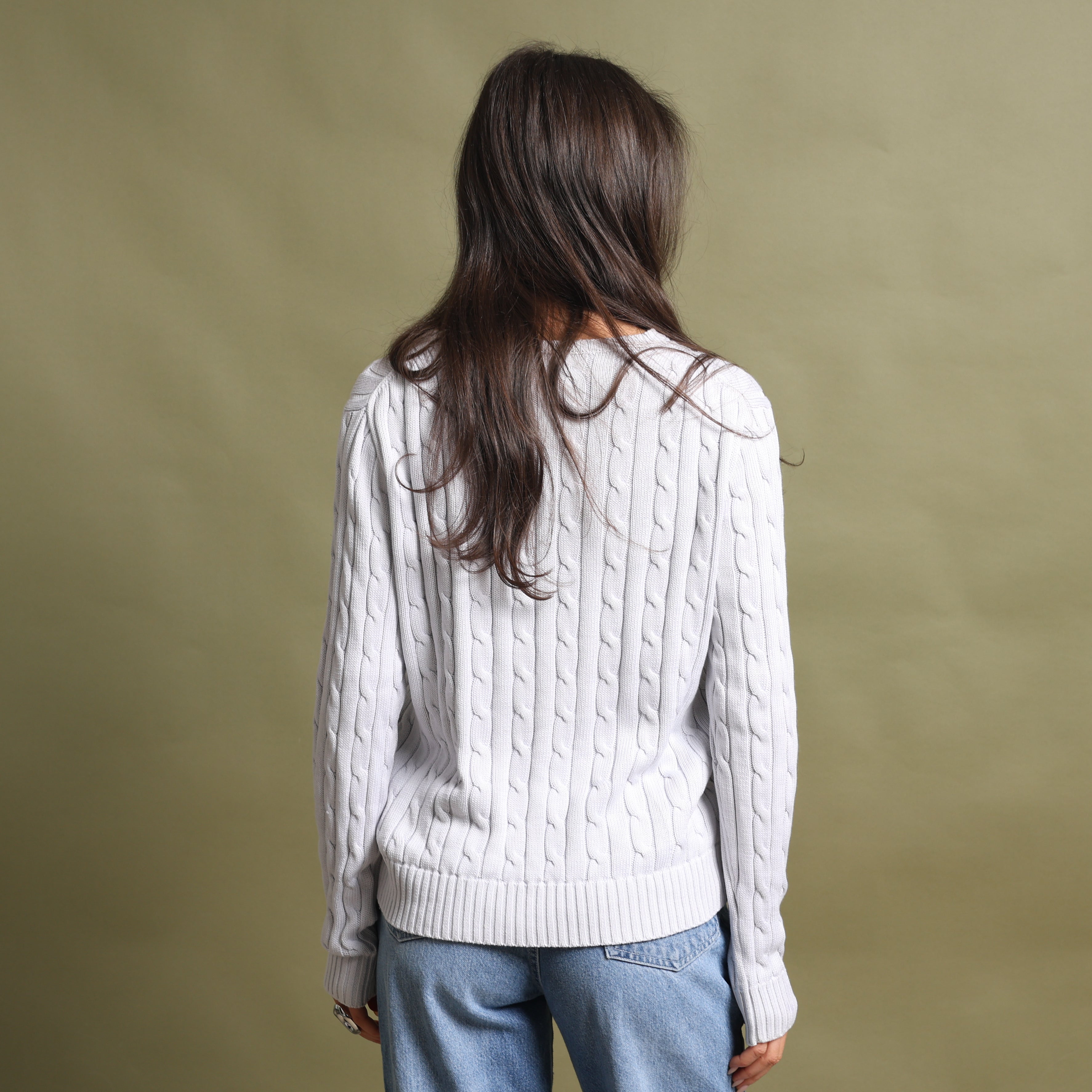 Vintage Polo Ralph Lauren Jumper L White Cotton