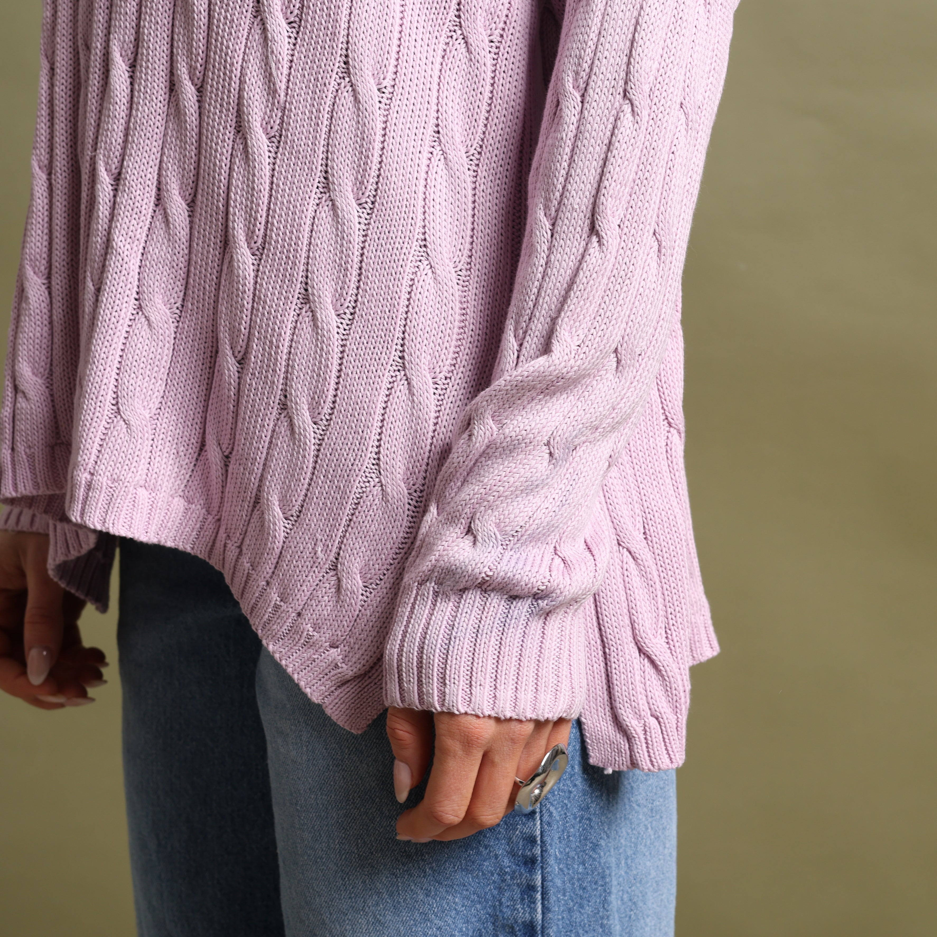 Vintage Polo Ralph Lauren V-Neck Jumper  L Pink Cotton