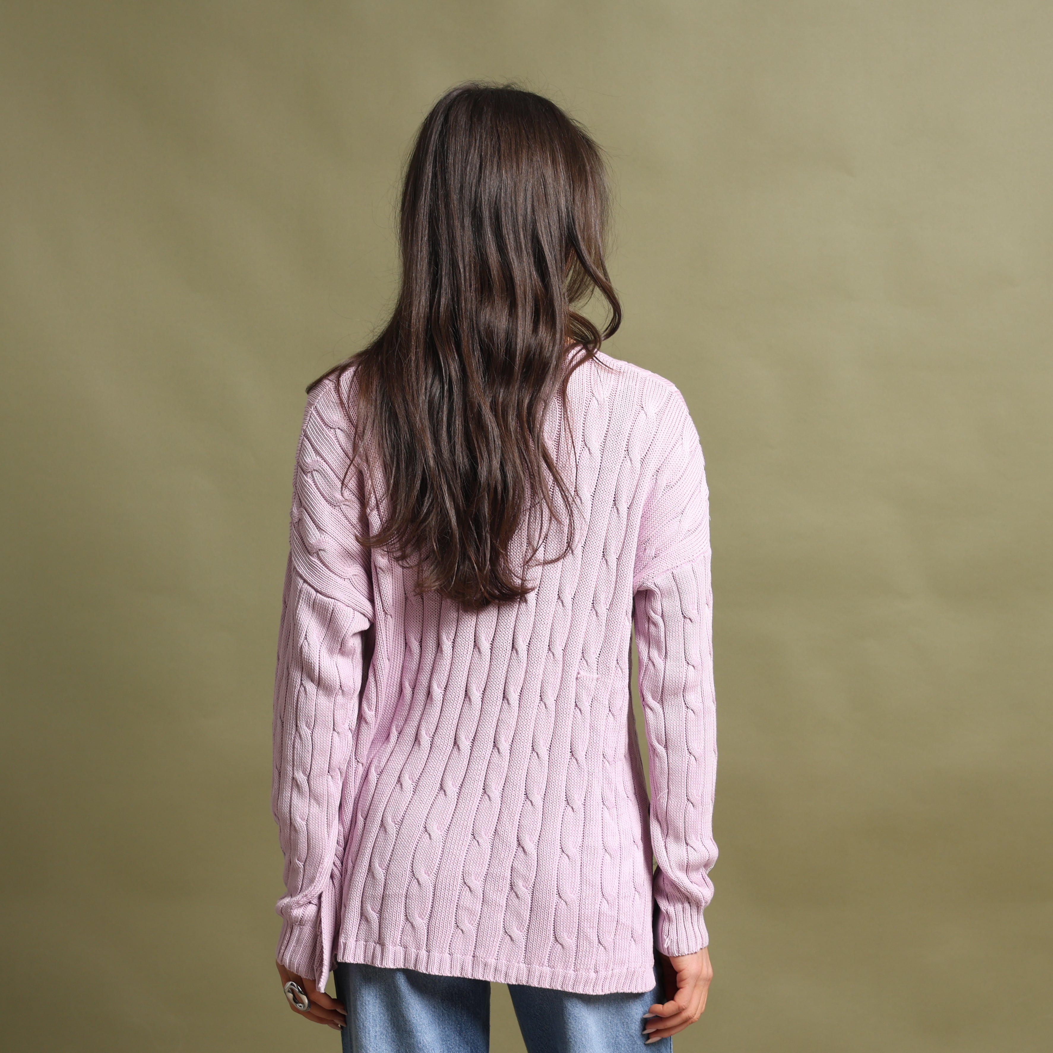 Vintage Polo Ralph Lauren V-Neck Jumper  L Pink Cotton