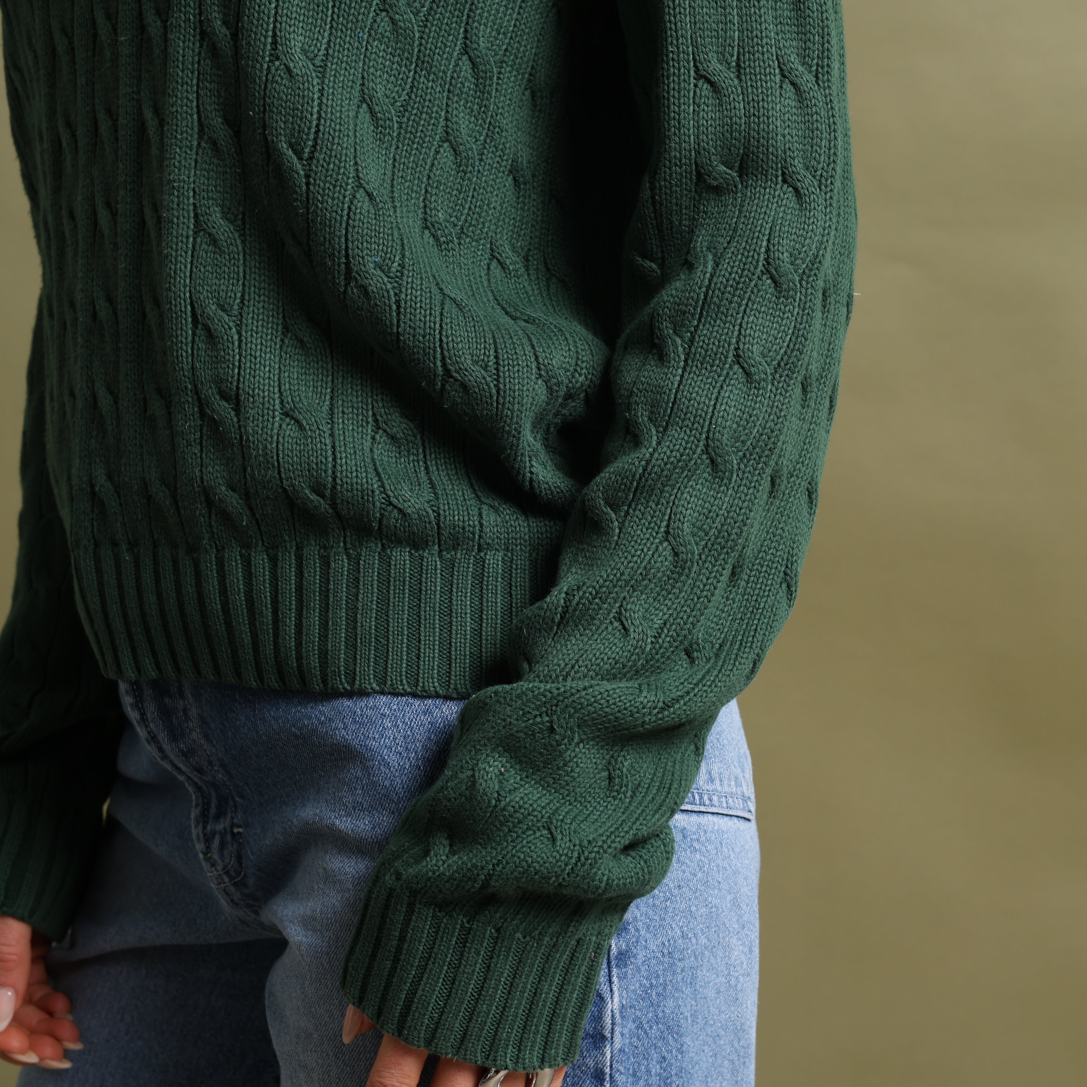 Vintage Polo Ralph Lauren Jumper L Forest green Cotton