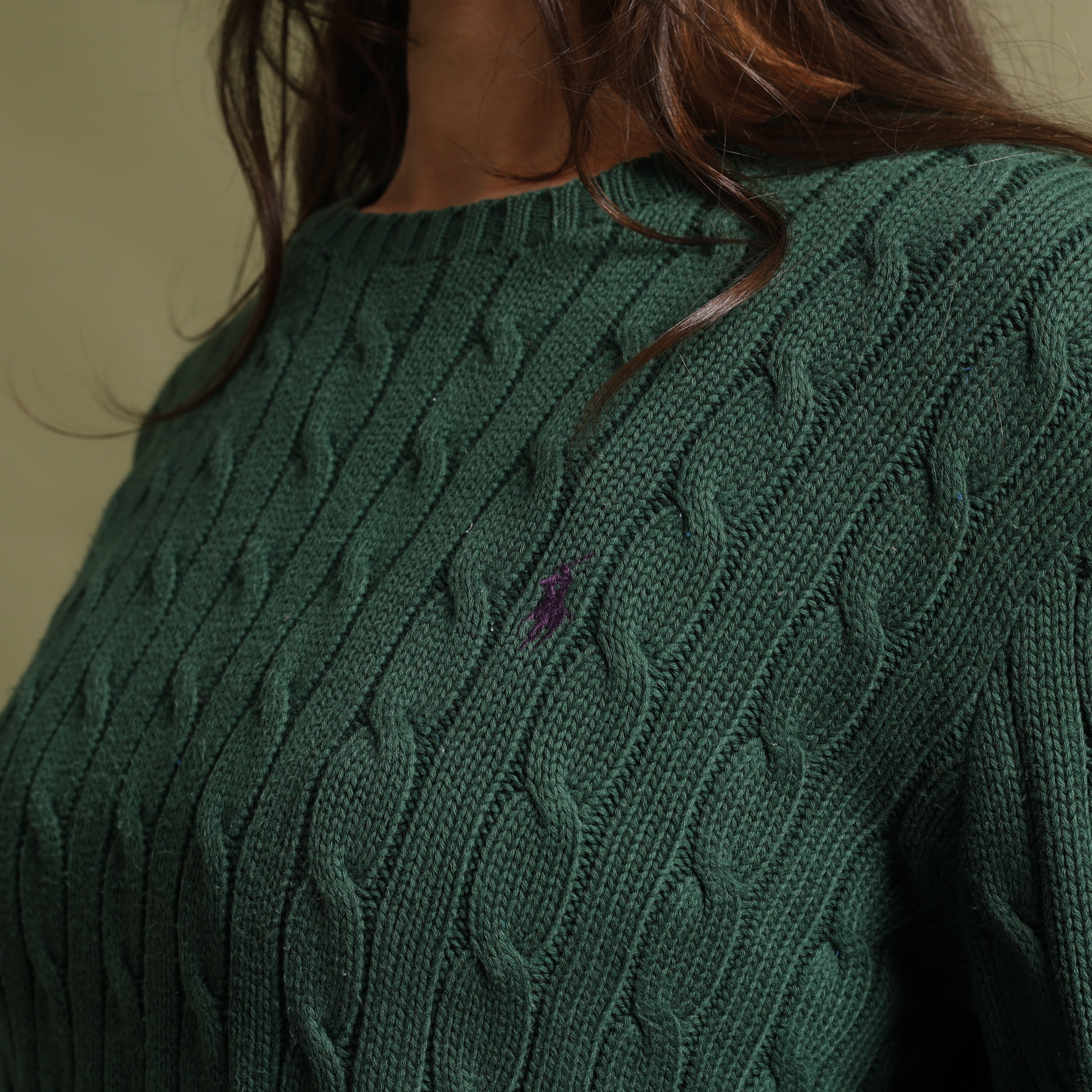 Vintage Polo Ralph Lauren Jumper L Forest green Cotton