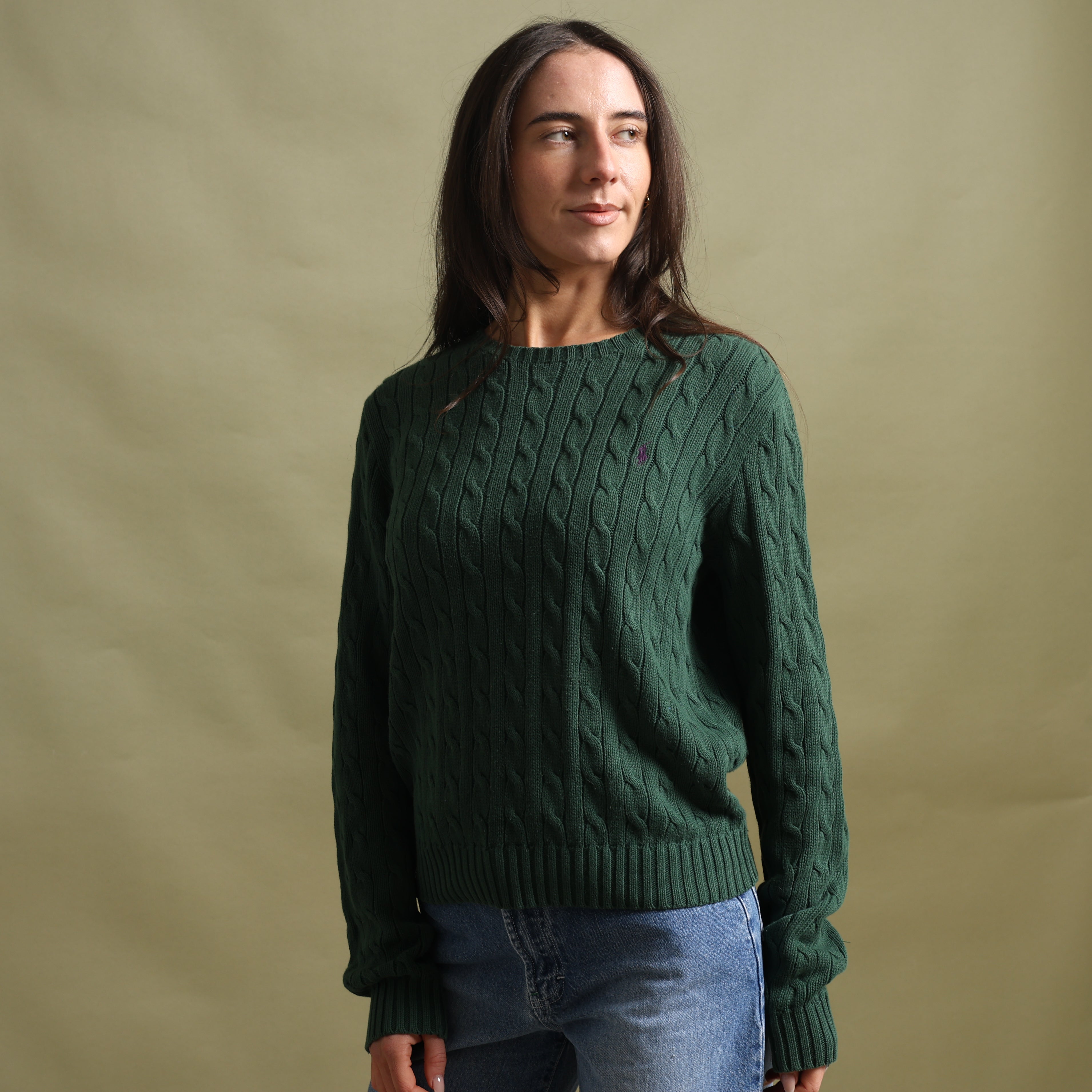 Vintage Polo Ralph Lauren Jumper L Forest green Cotton