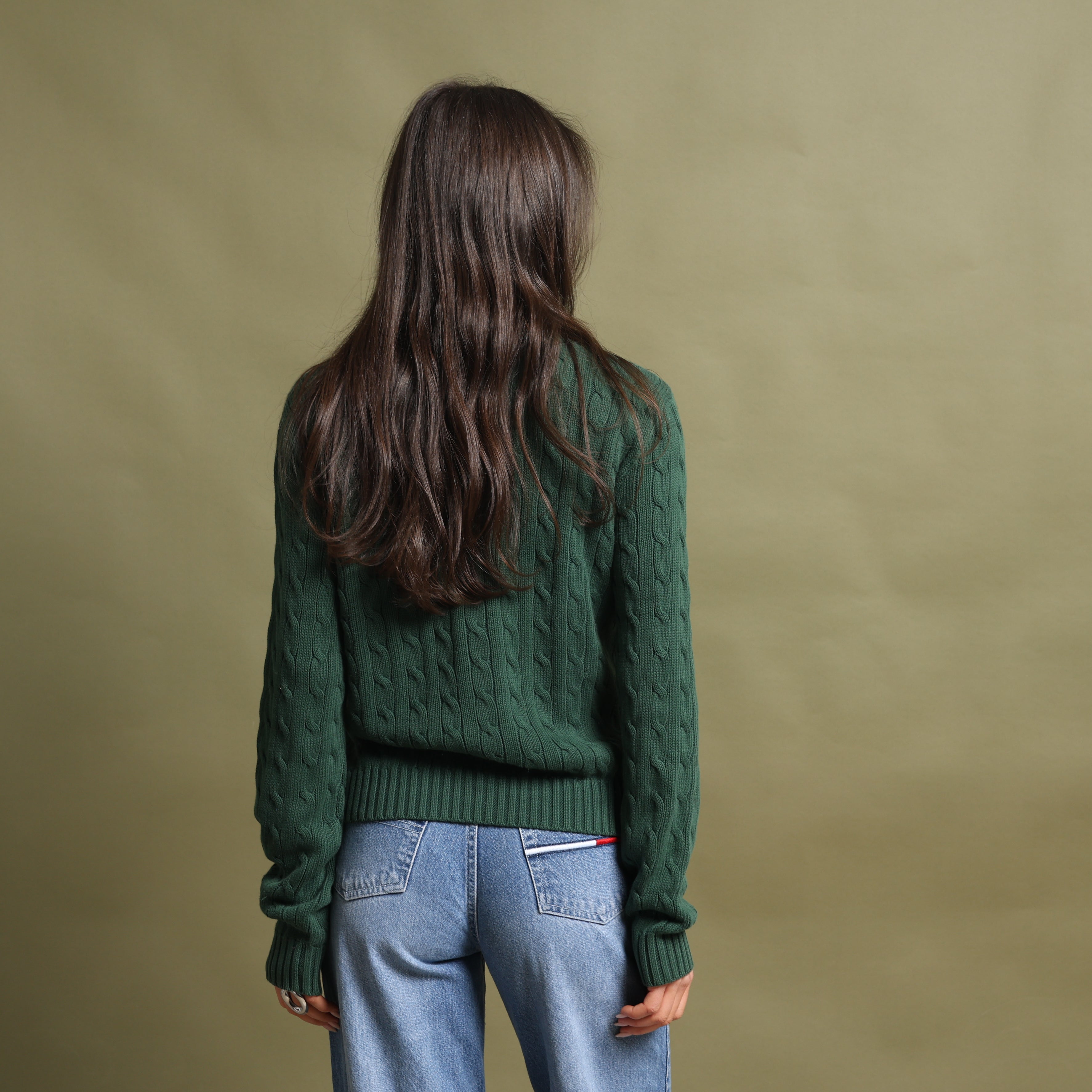 Vintage Polo Ralph Lauren Jumper L Forest green Cotton