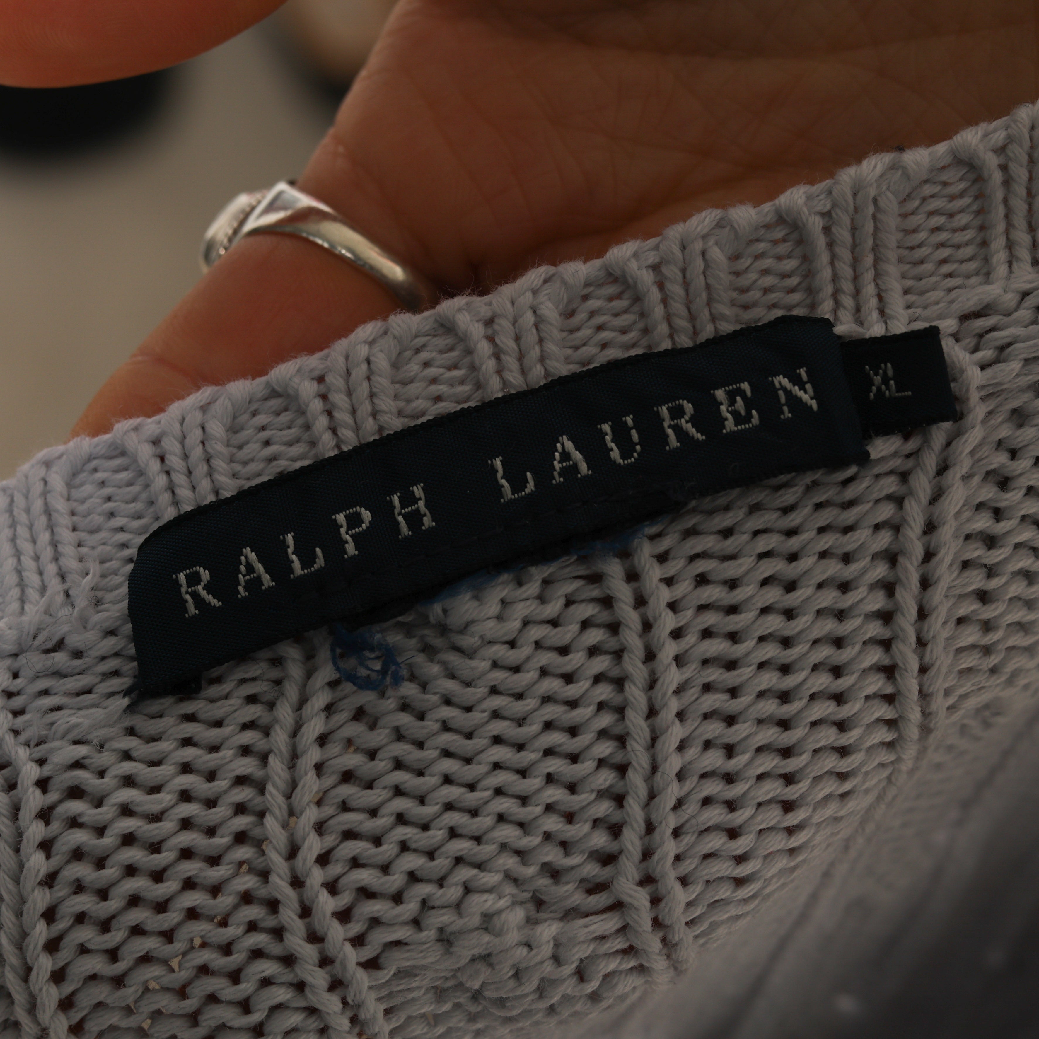 Vintage Polo Ralph Lauren Jumper L White Cotton