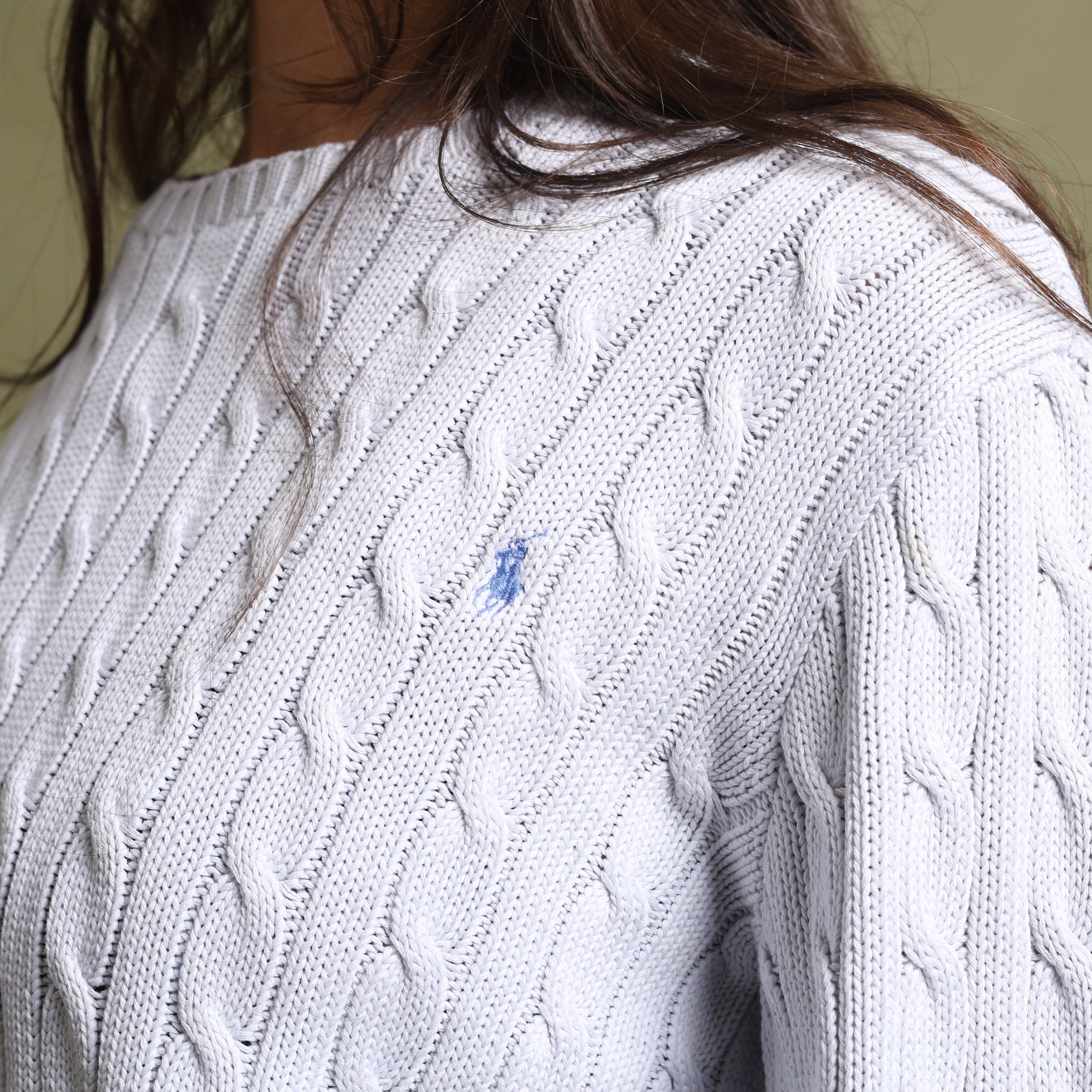 Vintage Polo Ralph Lauren Jumper L White Cotton