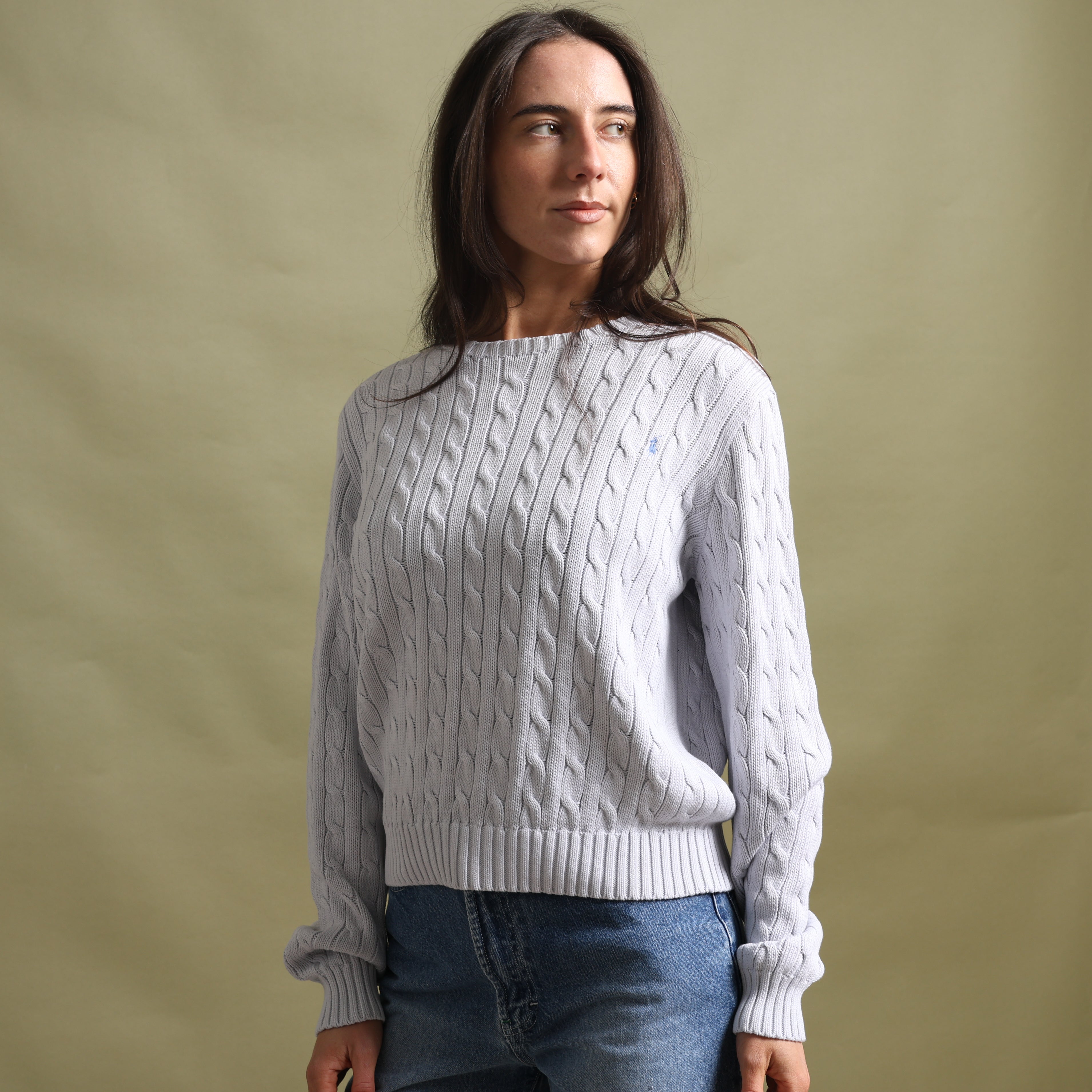 Vintage Polo Ralph Lauren Jumper L White Cotton