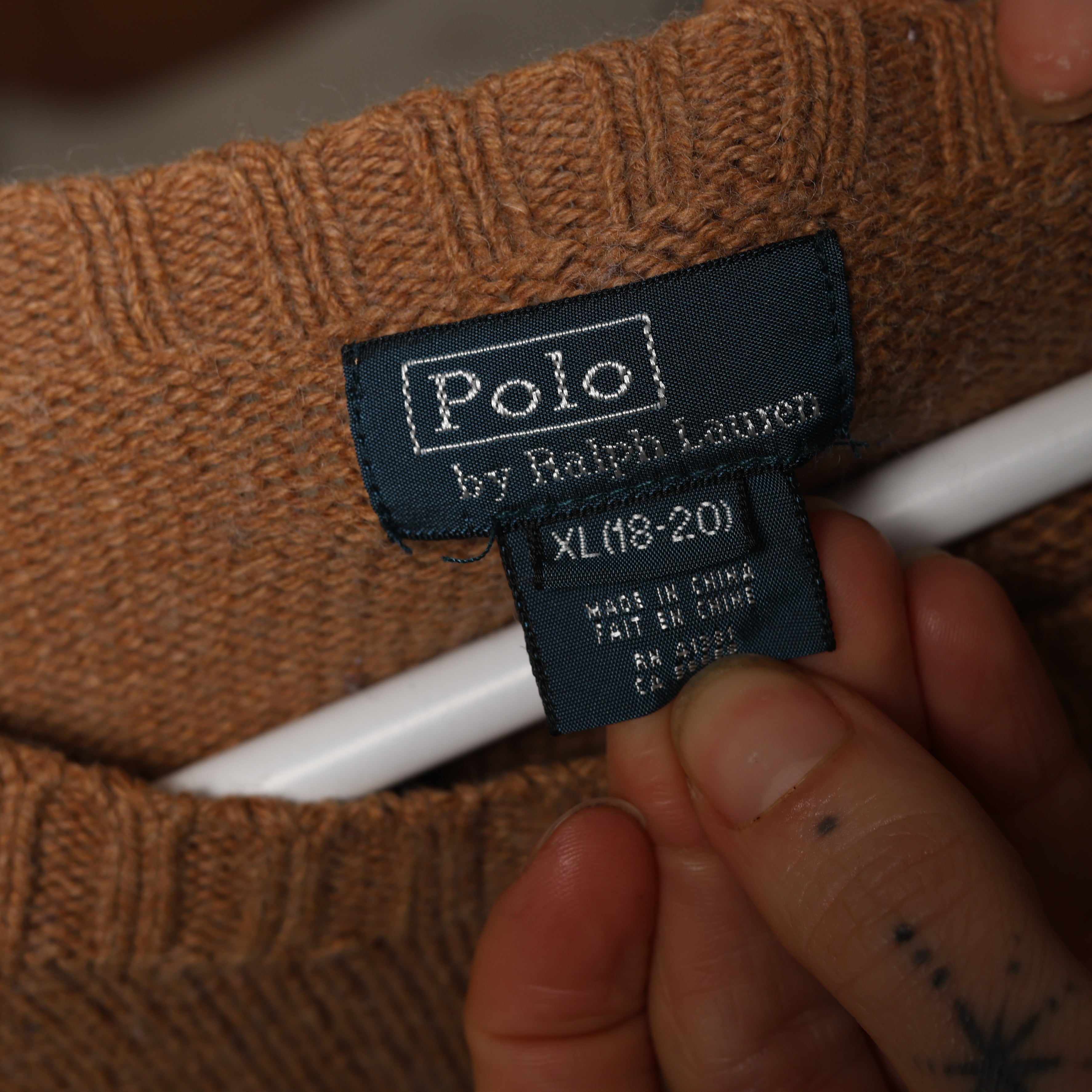 Vintage Polo Ralph Lauren Jumper XL Beige Cotton