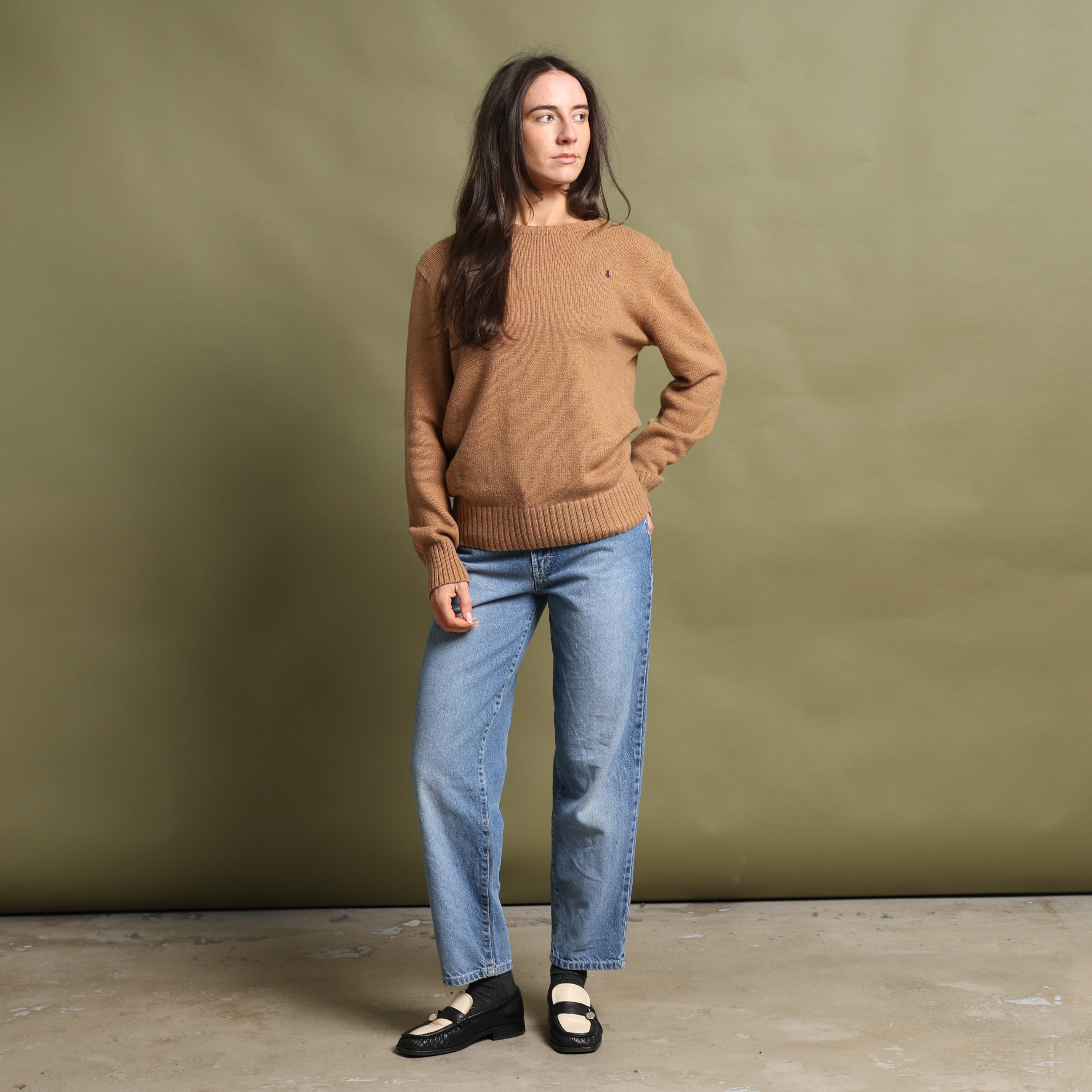 Vintage Polo Ralph Lauren Jumper XL Beige Cotton