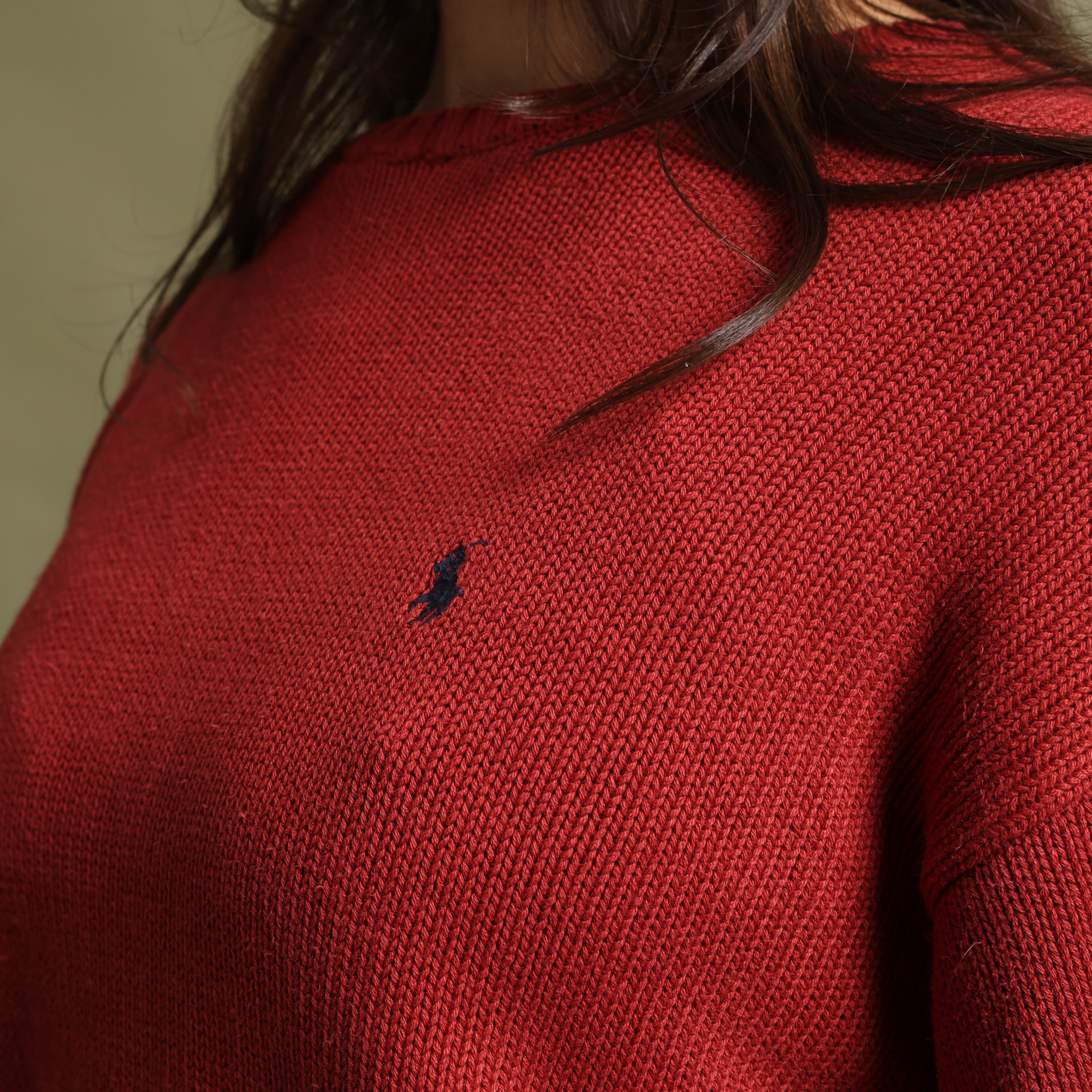 Vintage Polo Ralph Lauren Jumper L Red Cotton