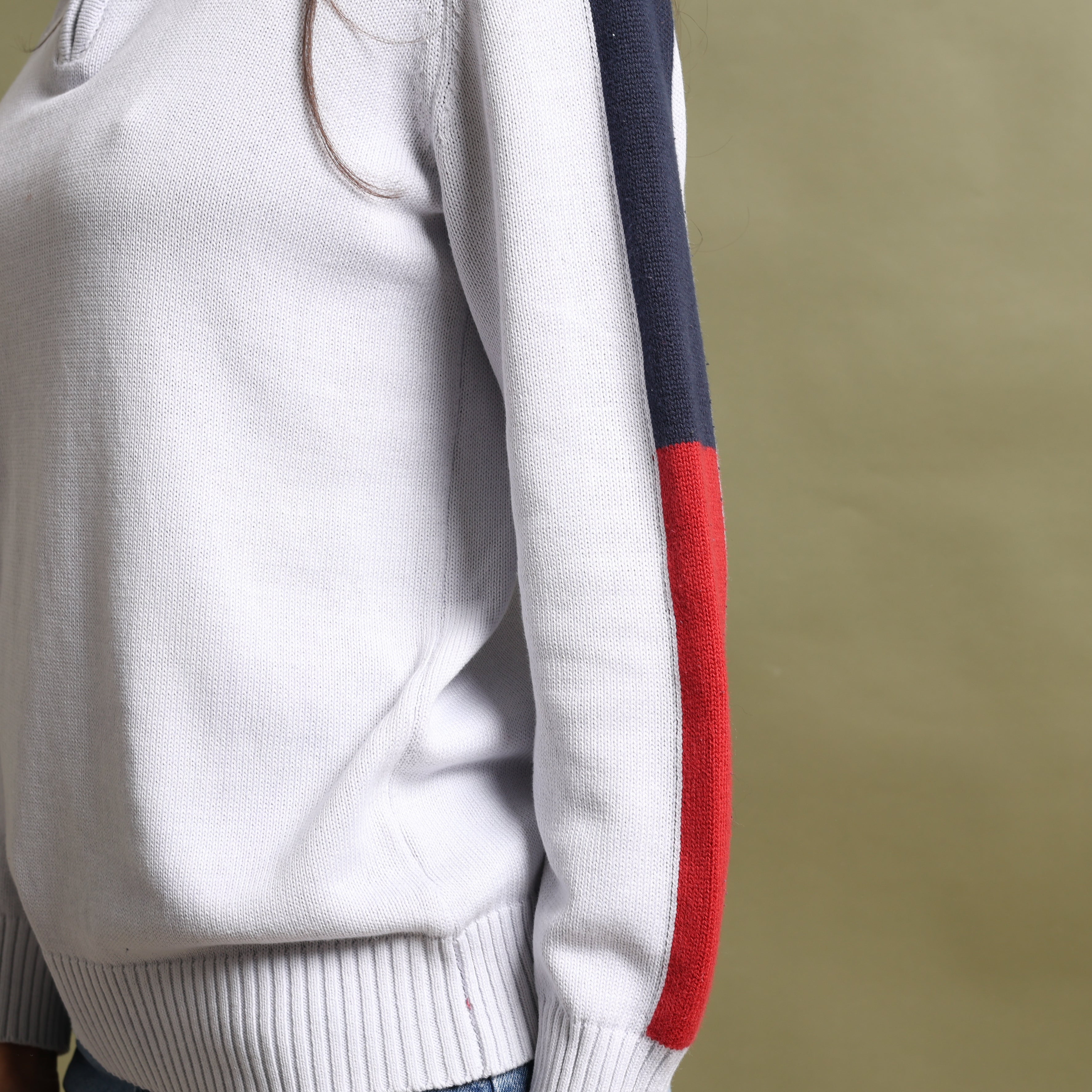 Vintage Tommy Hilfiger 1/4 Zip Jumper  S Off-white Cotton