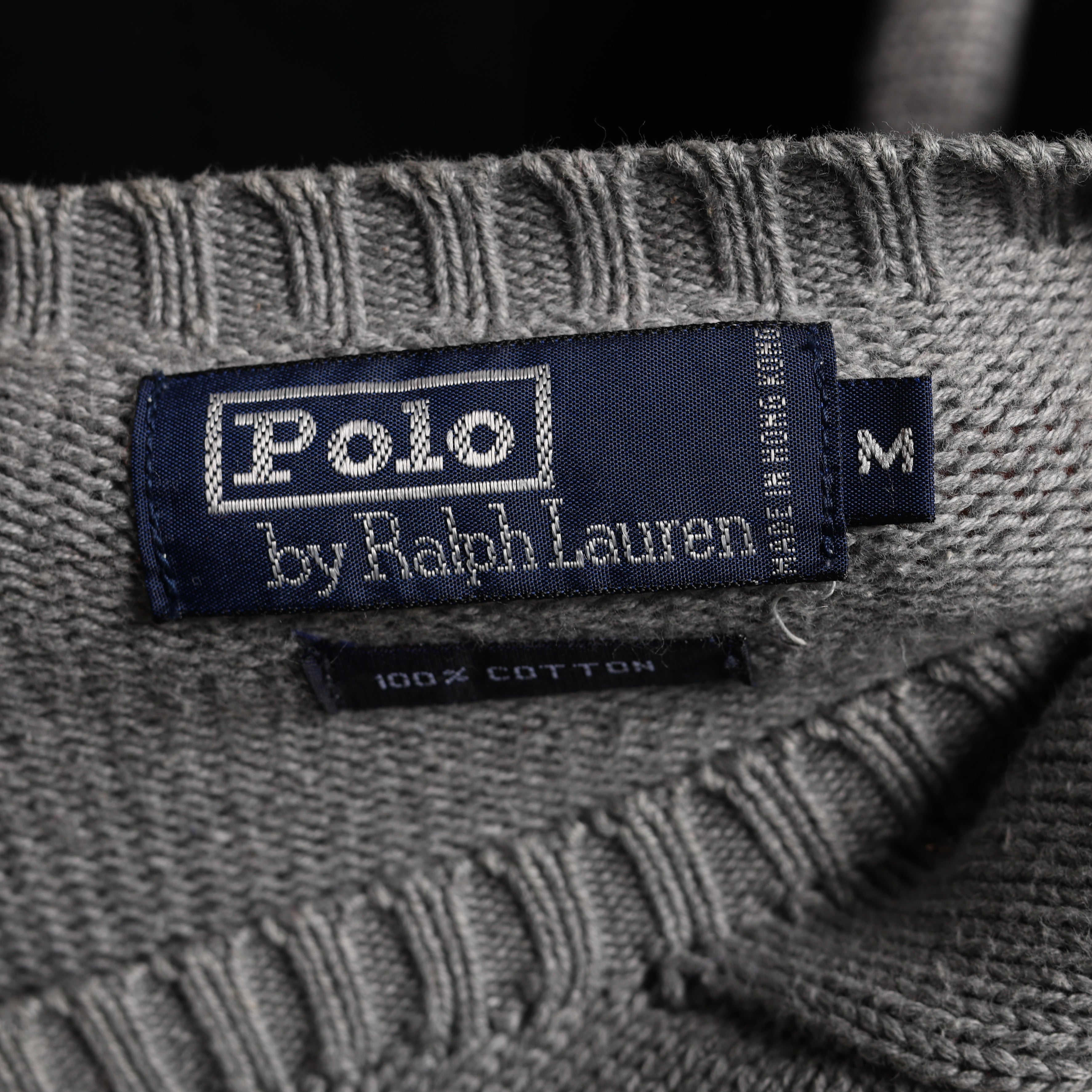 Vintage Polo Ralph Lauren Jumper L Grey Cotton