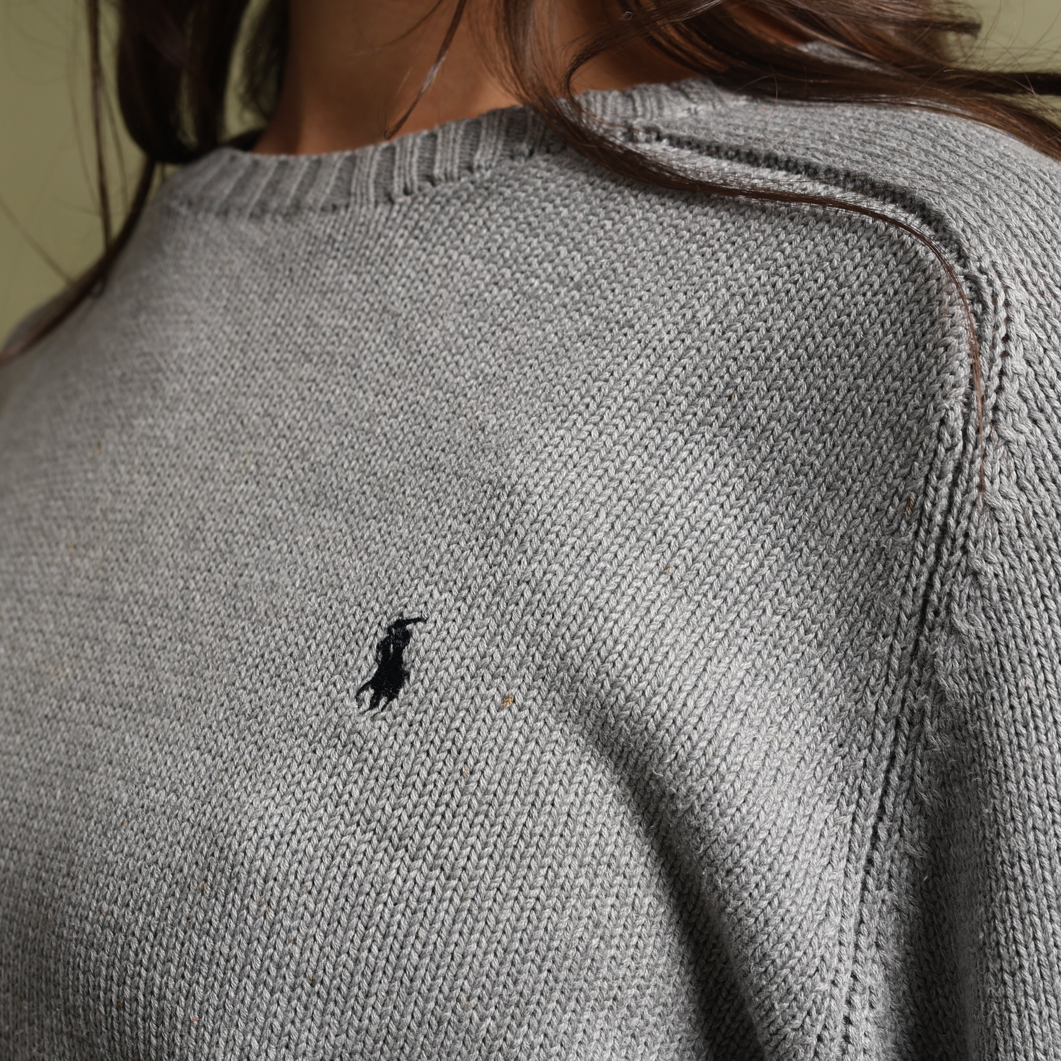 Vintage Polo Ralph Lauren Jumper L Grey Cotton
