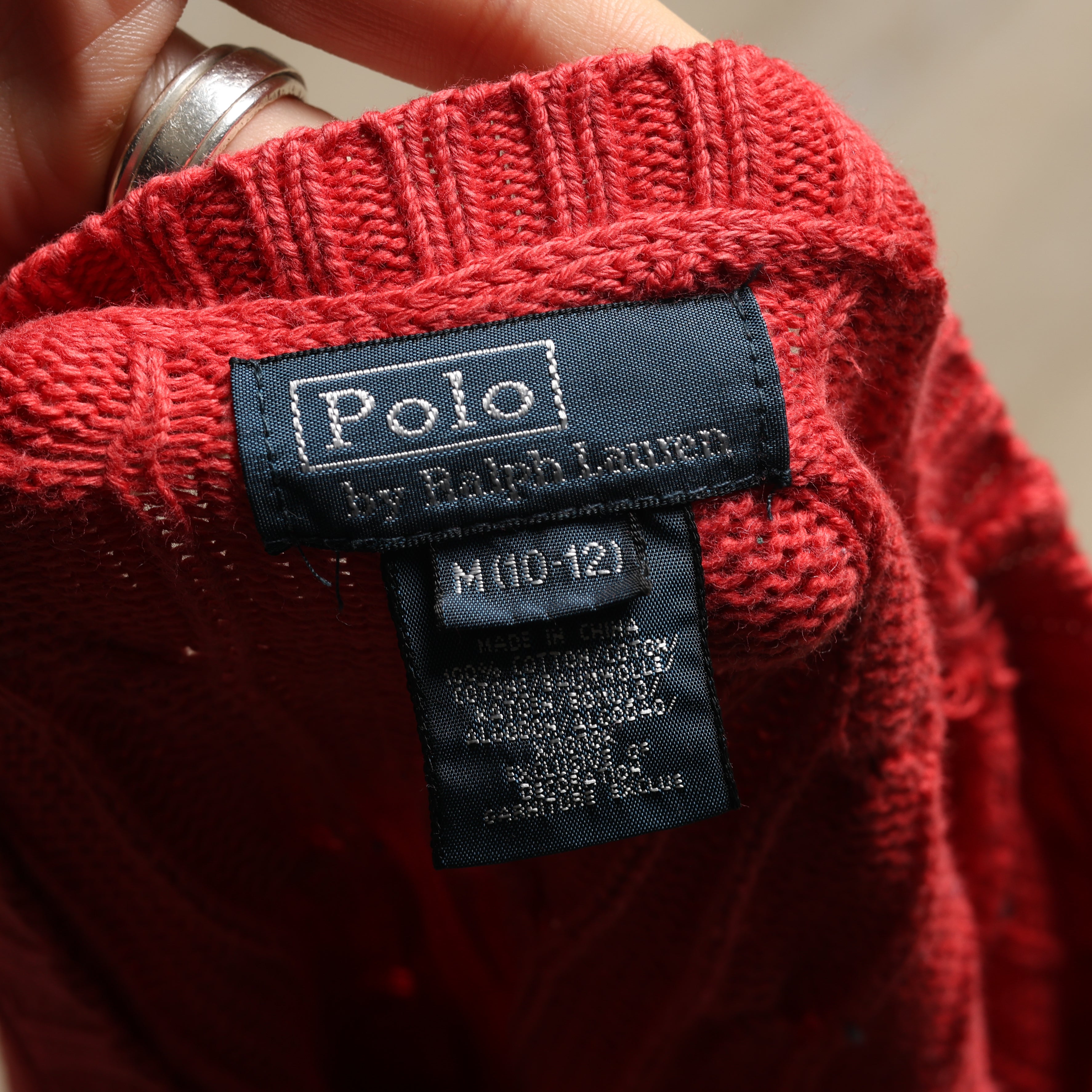 Vintage Polo Ralph Lauren Jumper M Red Cotton