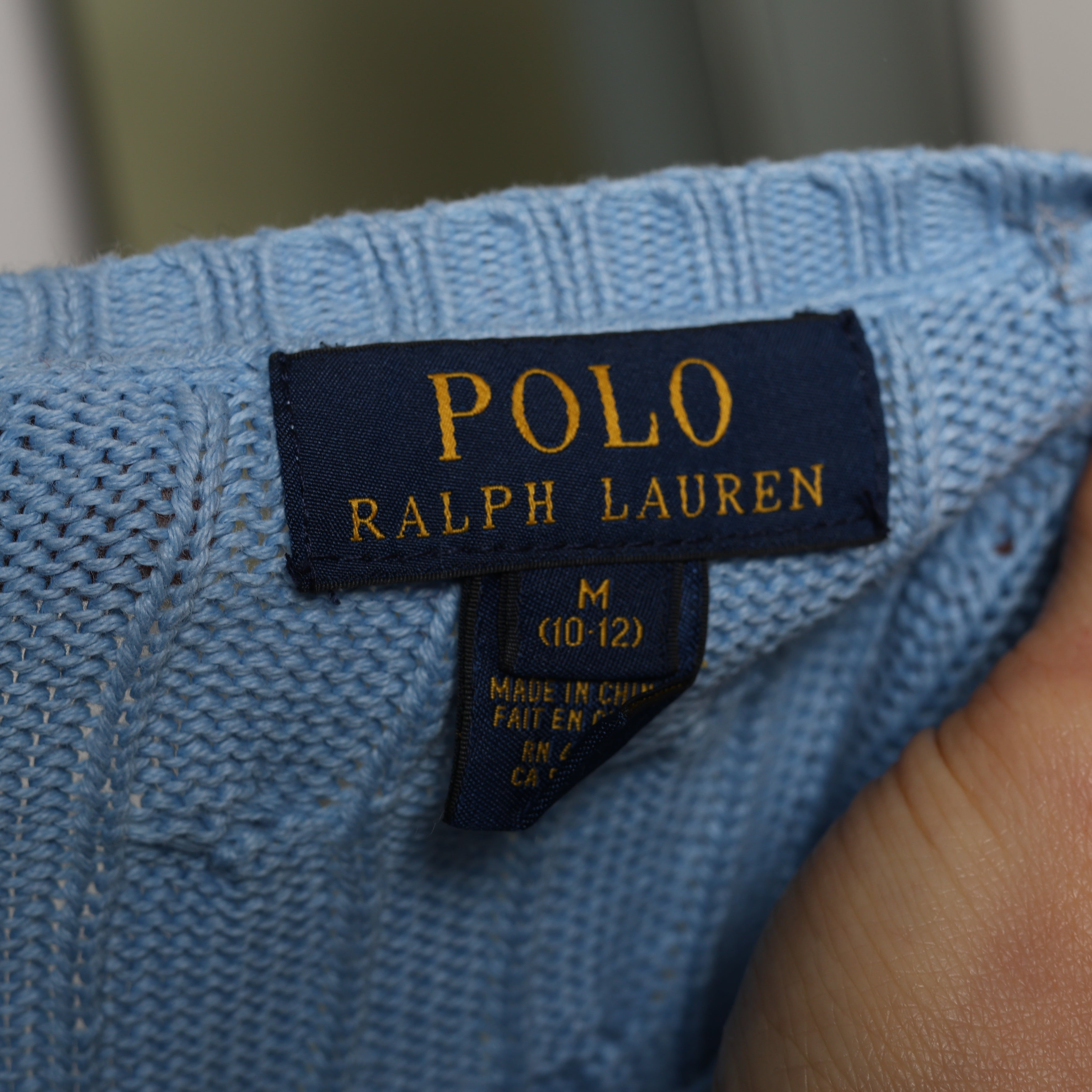 Vintage Polo Ralph Lauren Jumper M Baby Blue Cotton