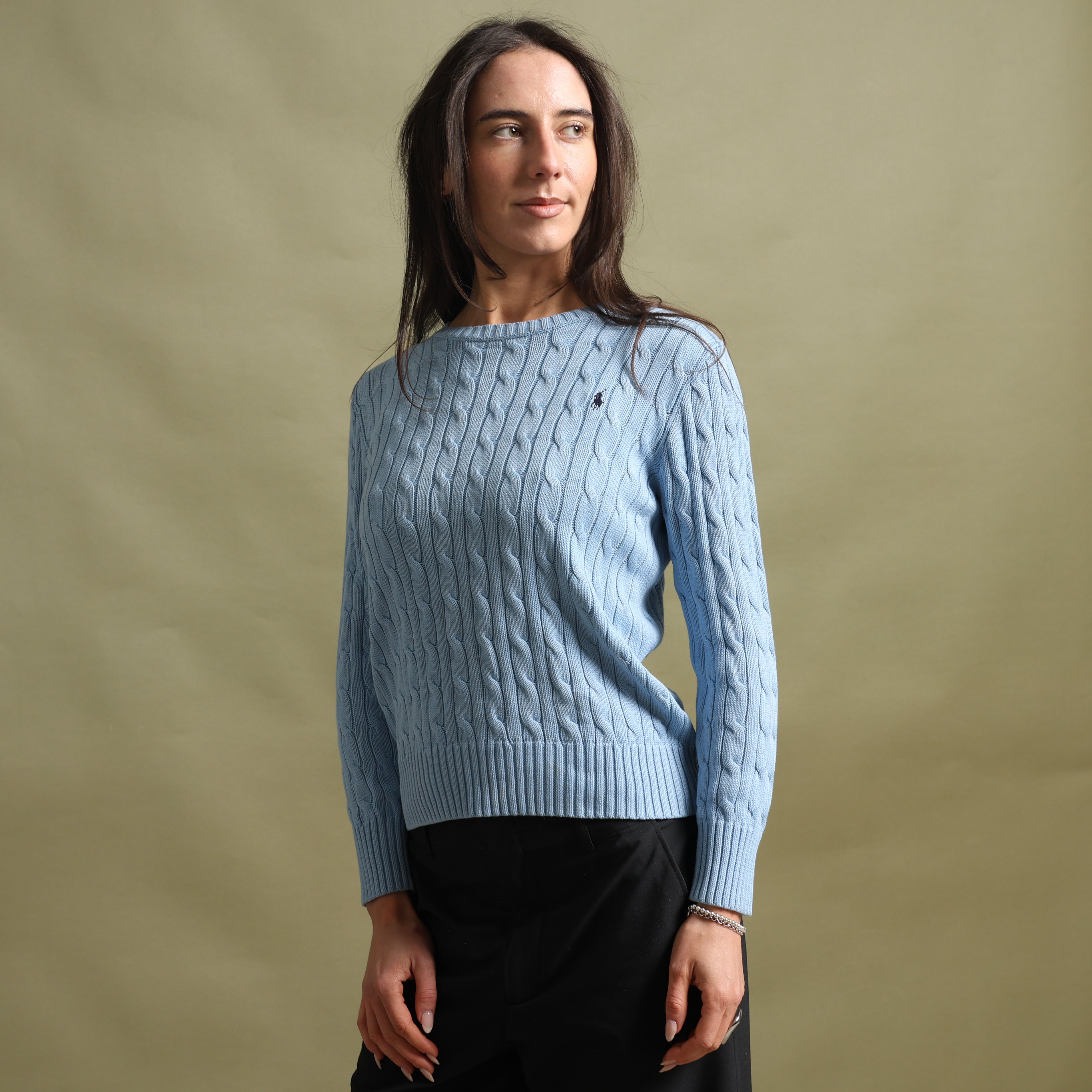 Vintage Polo Ralph Lauren Jumper M Baby Blue Cotton