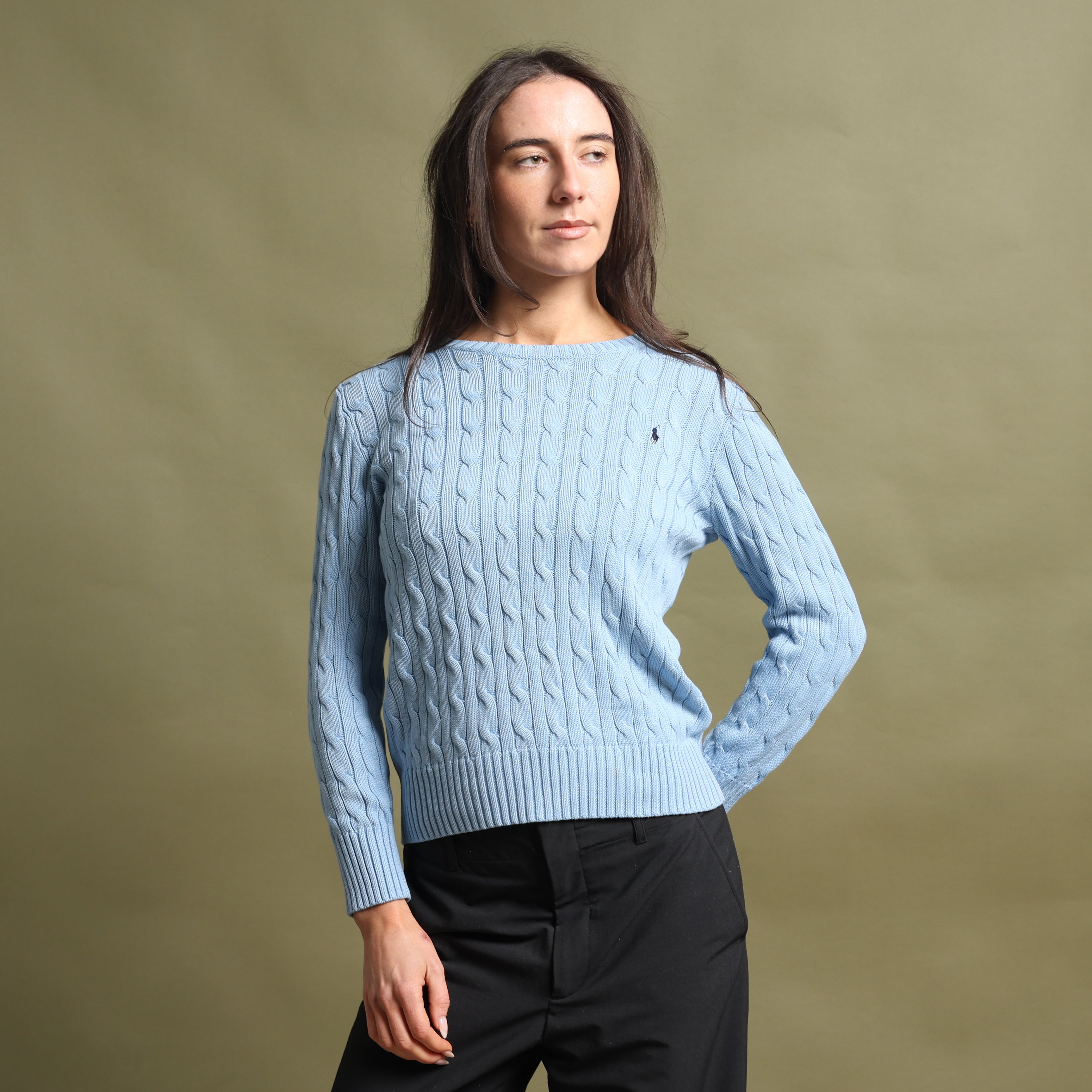 Vintage Polo Ralph Lauren Jumper M Baby Blue Cotton