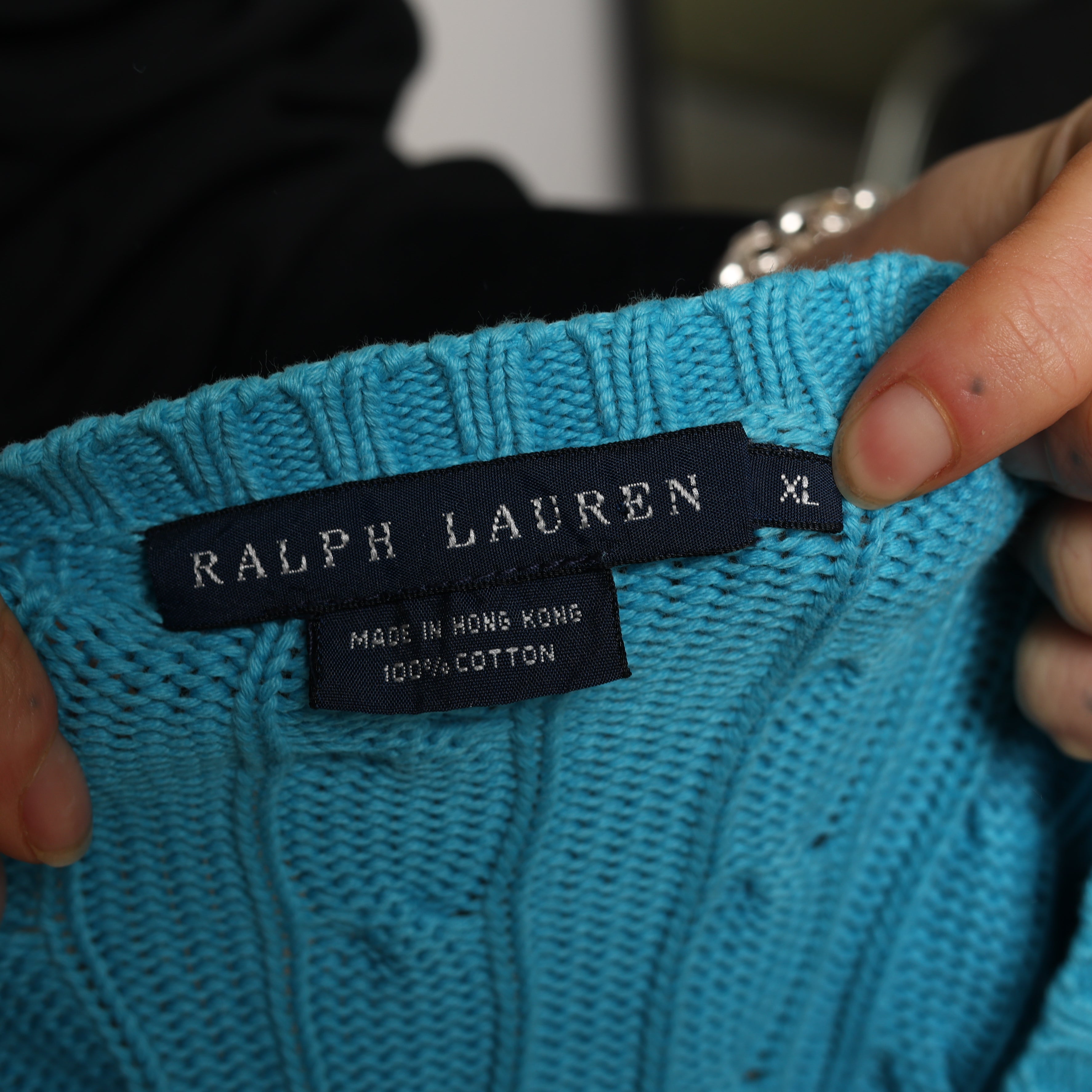 Vintage Ralph Lauren Jumper L Blue Cotton