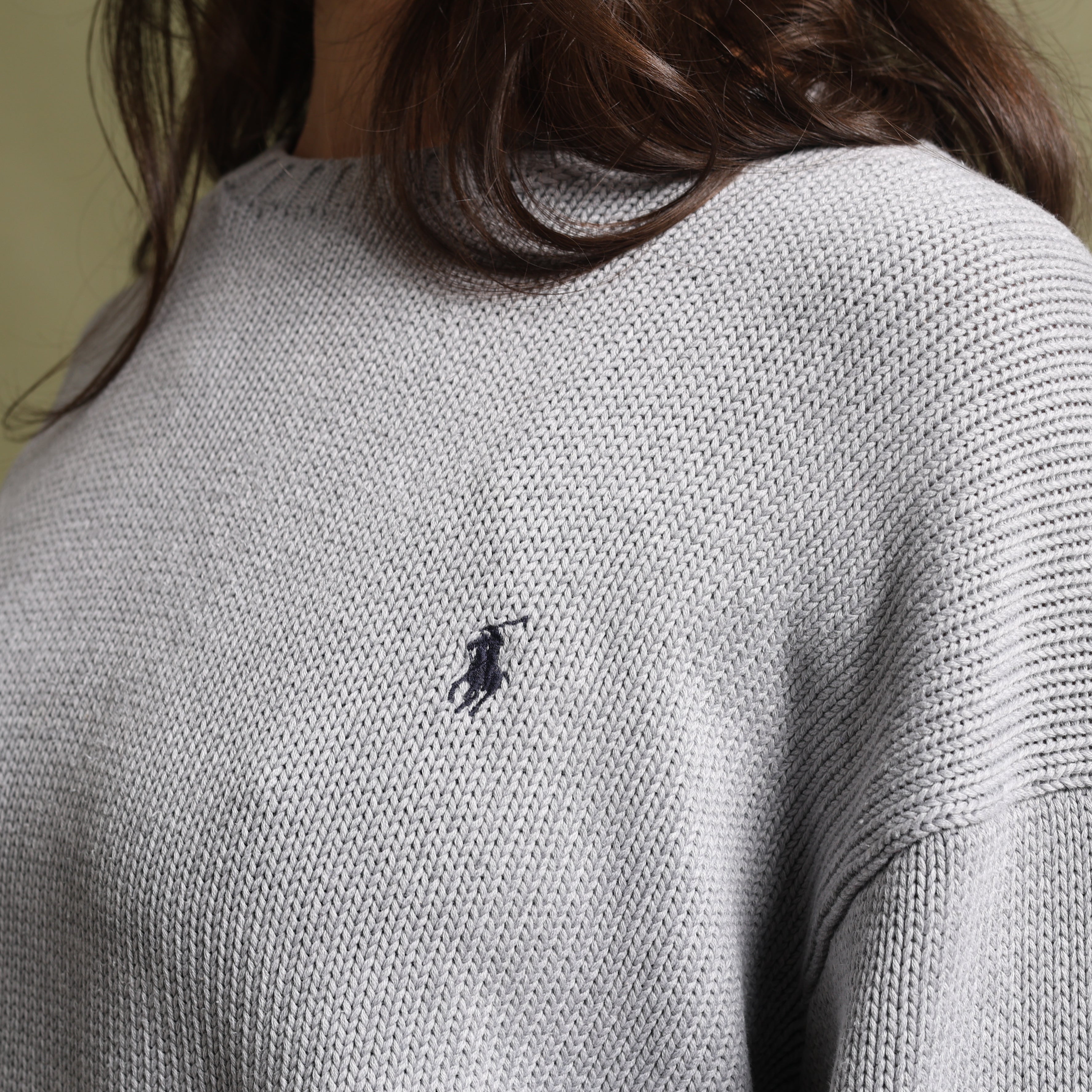 Vintage Polo Ralph Lauren Jumper L Grey Cotton