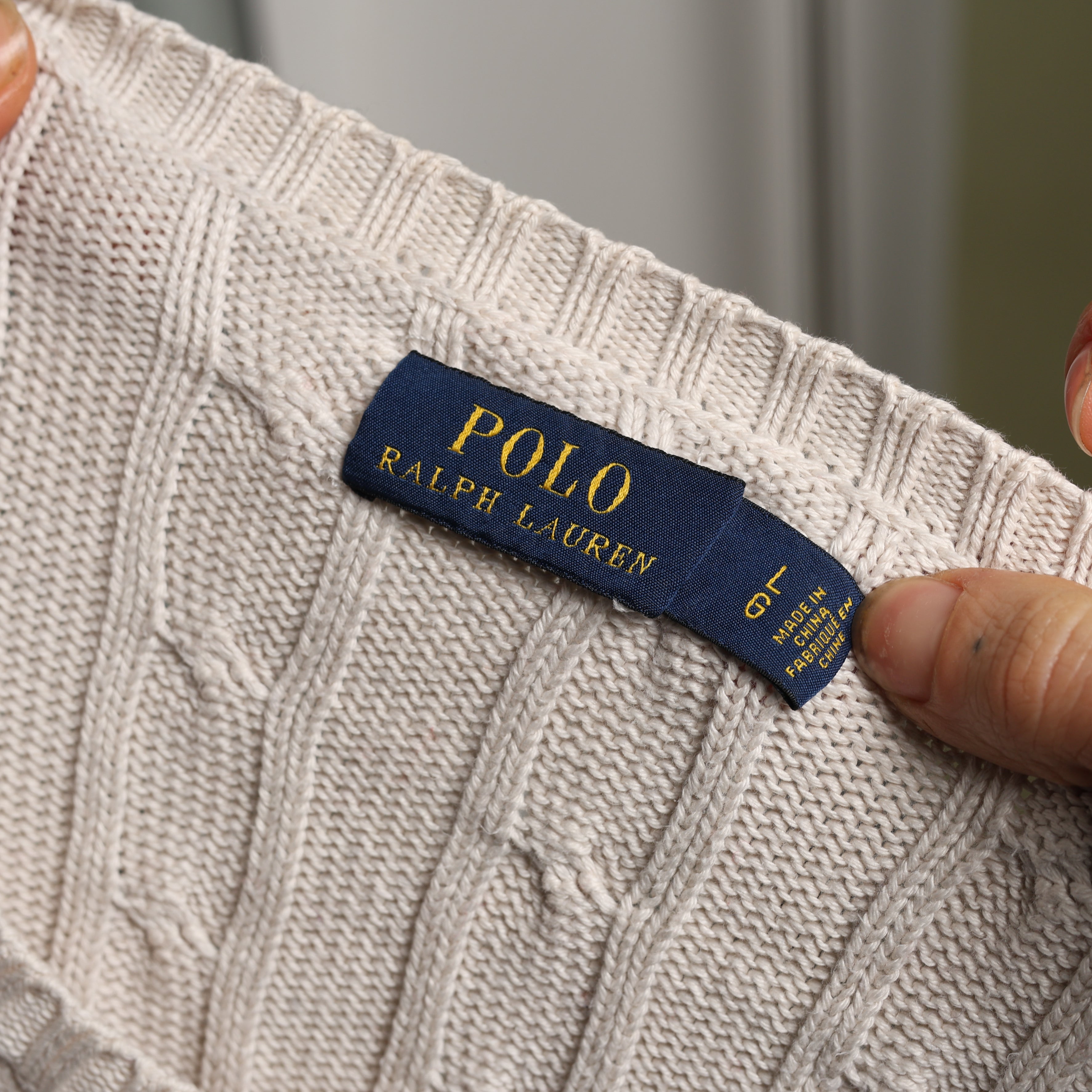 Vintage Polo Ralph Lauren Jumper L Cream Cotton