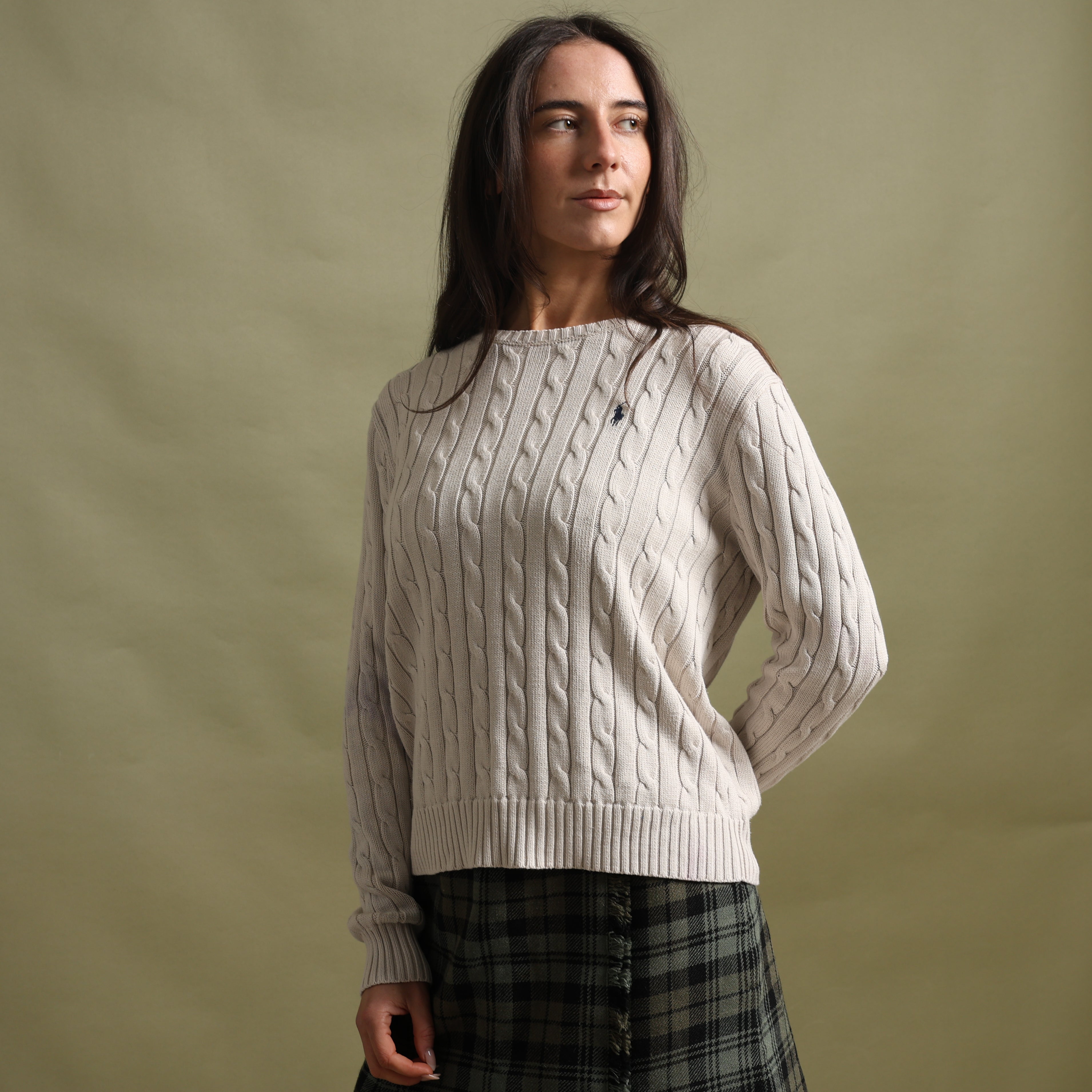 Vintage Polo Ralph Lauren Jumper L Cream Cotton