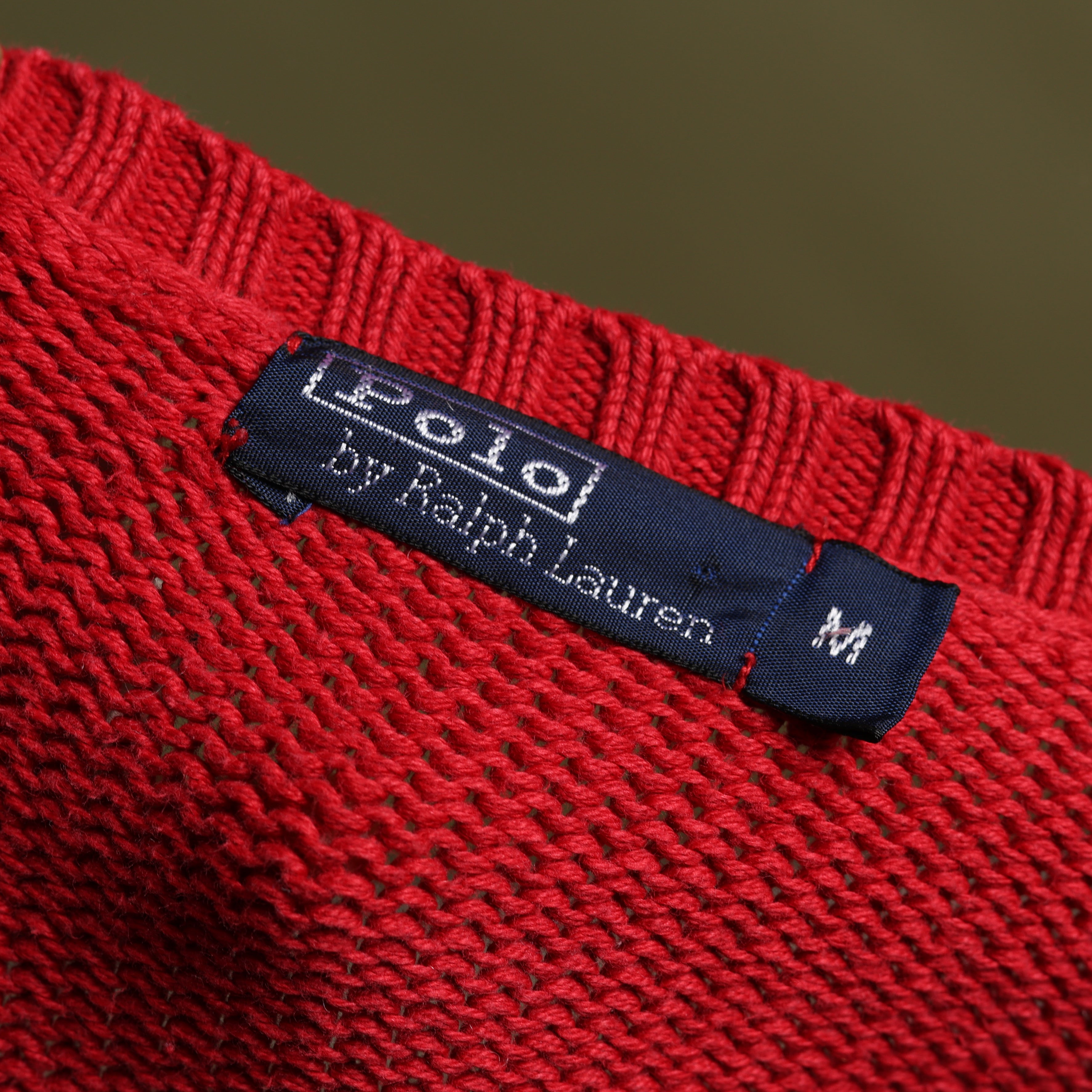 Vintage Polo Ralph Lauren Jumper L Coral Red Cotton