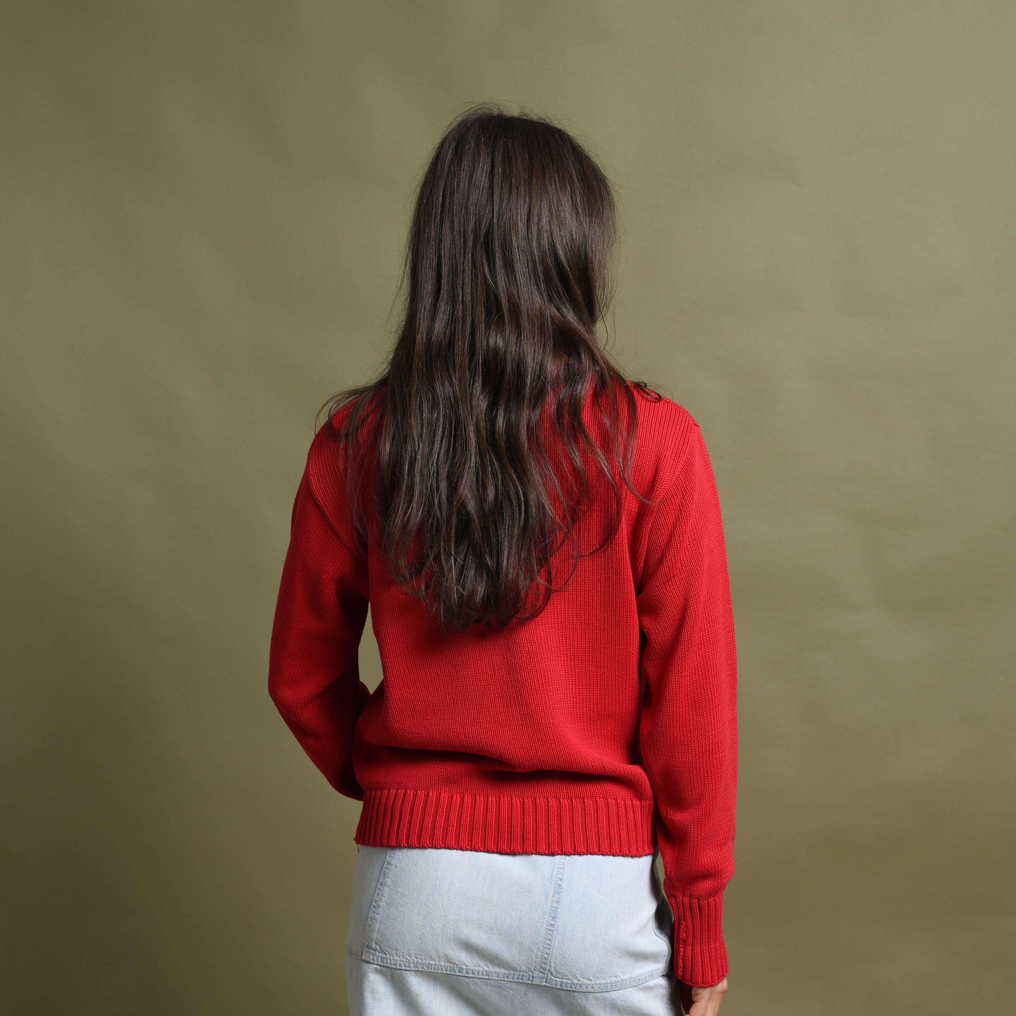 Vintage Polo Ralph Lauren Jumper L Coral Red Cotton