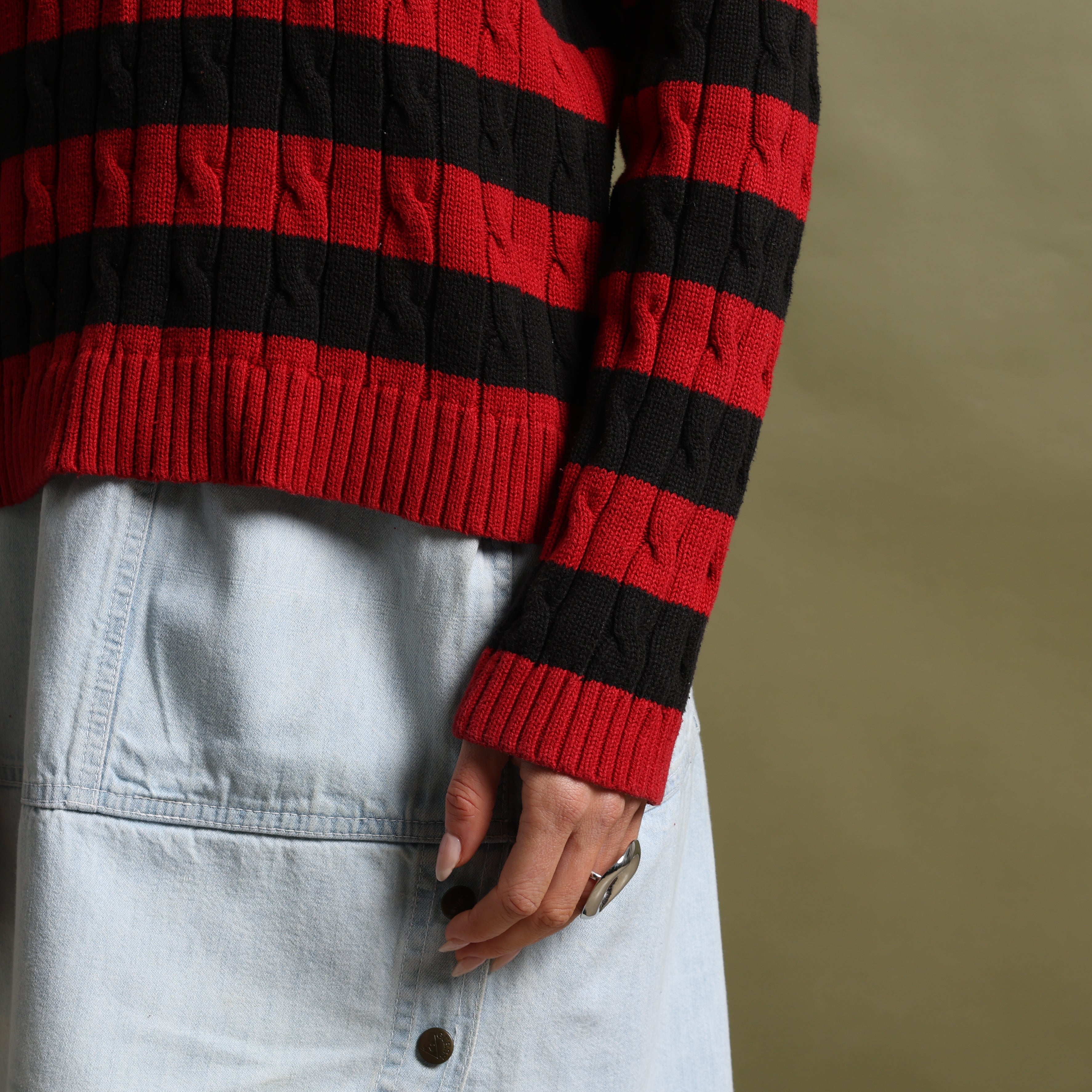 Vintage Chaps Turtleneck Jumper M Black Cotton