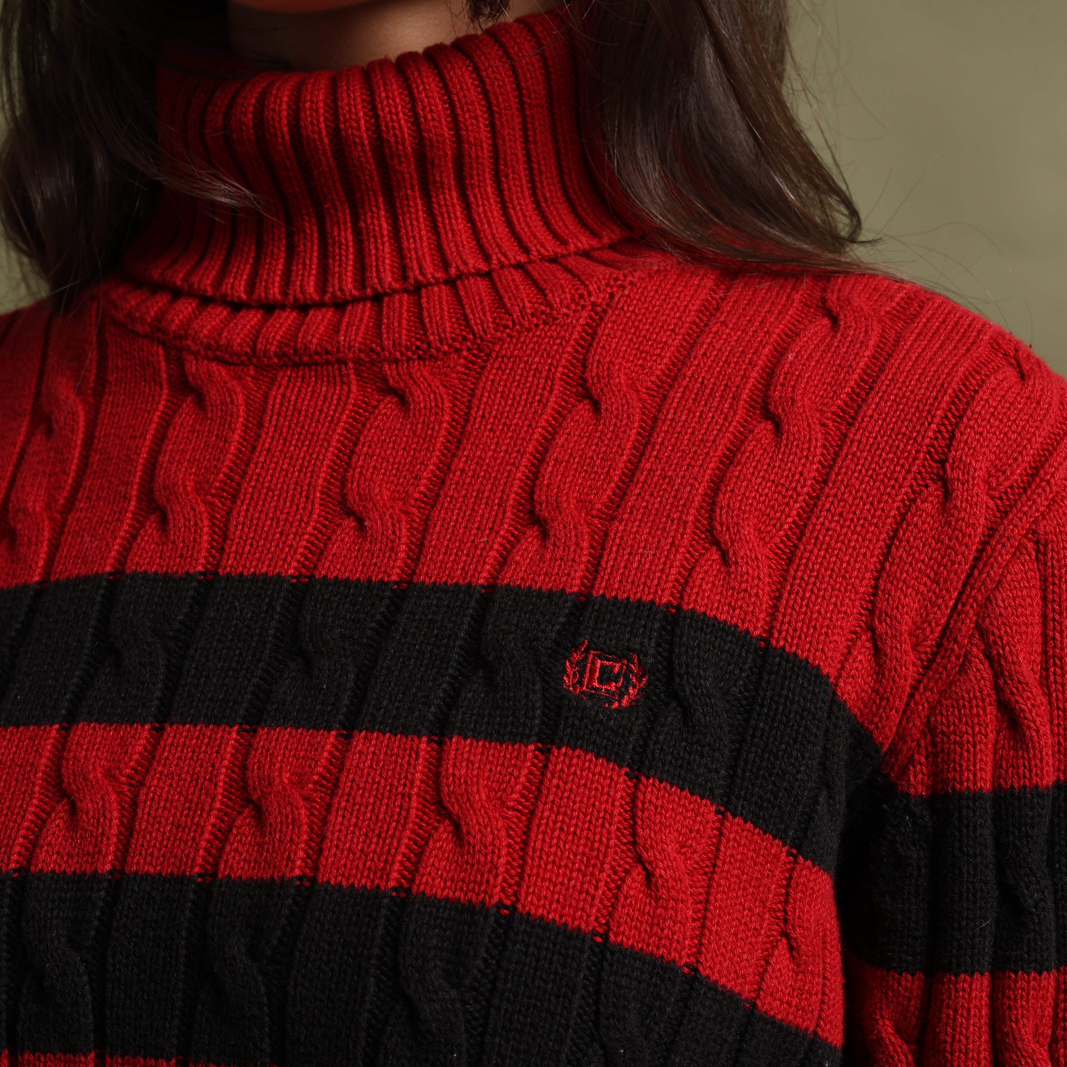 Vintage Chaps Turtleneck Jumper M Black Cotton