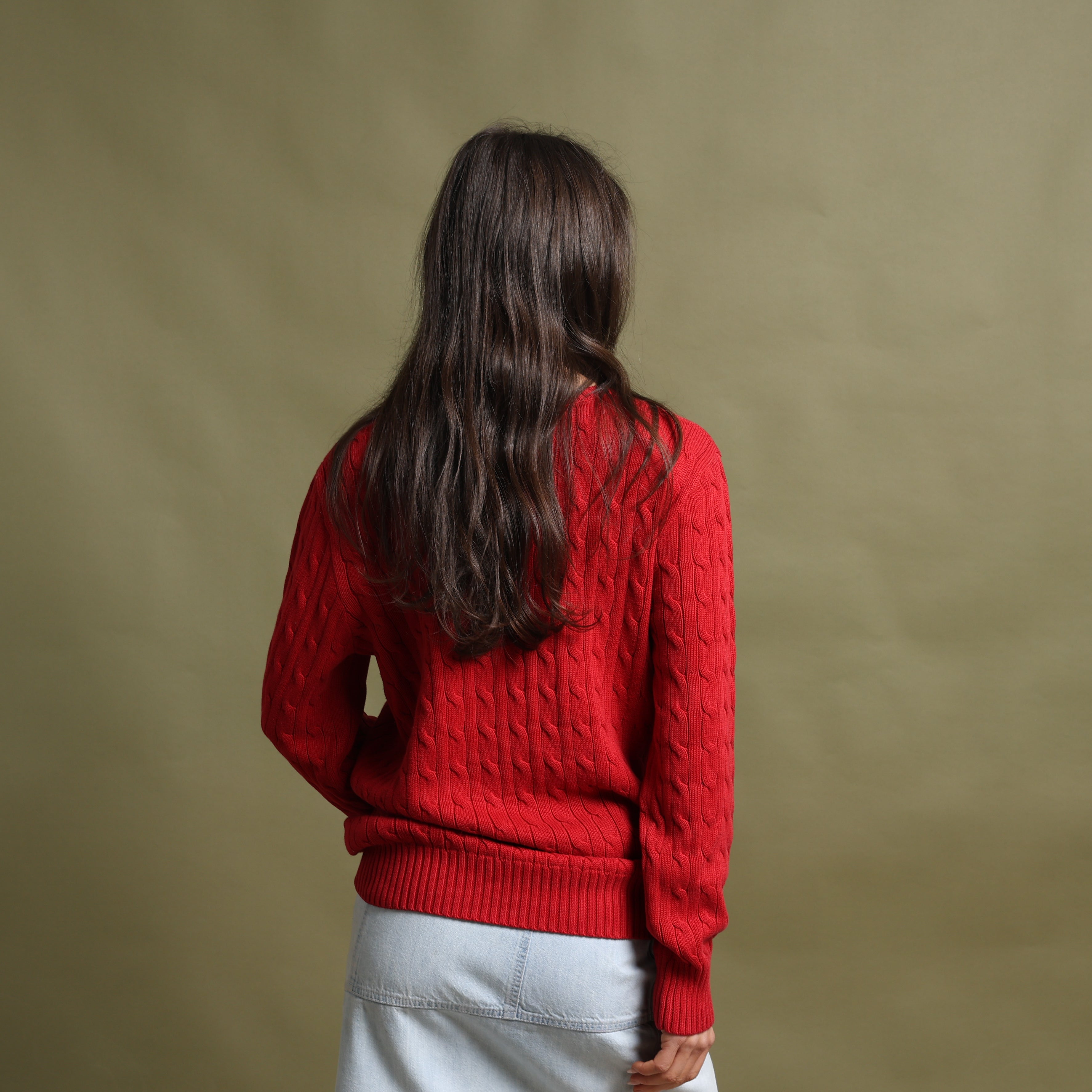 Vintage Polo Ralph Lauren Jumper L Red Cotton