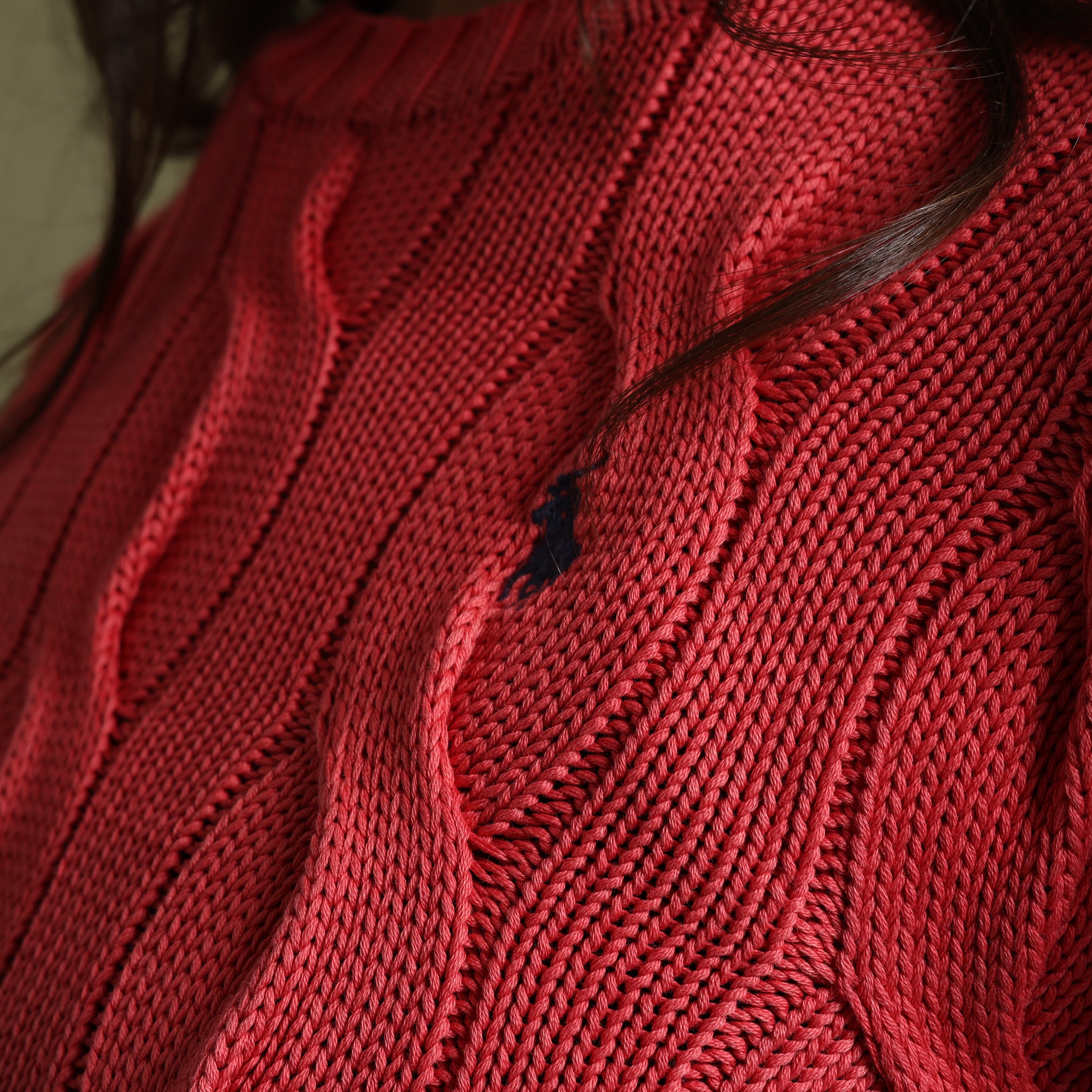 Vintage Polo Ralph Lauren Jumper S Coral Red Cotton