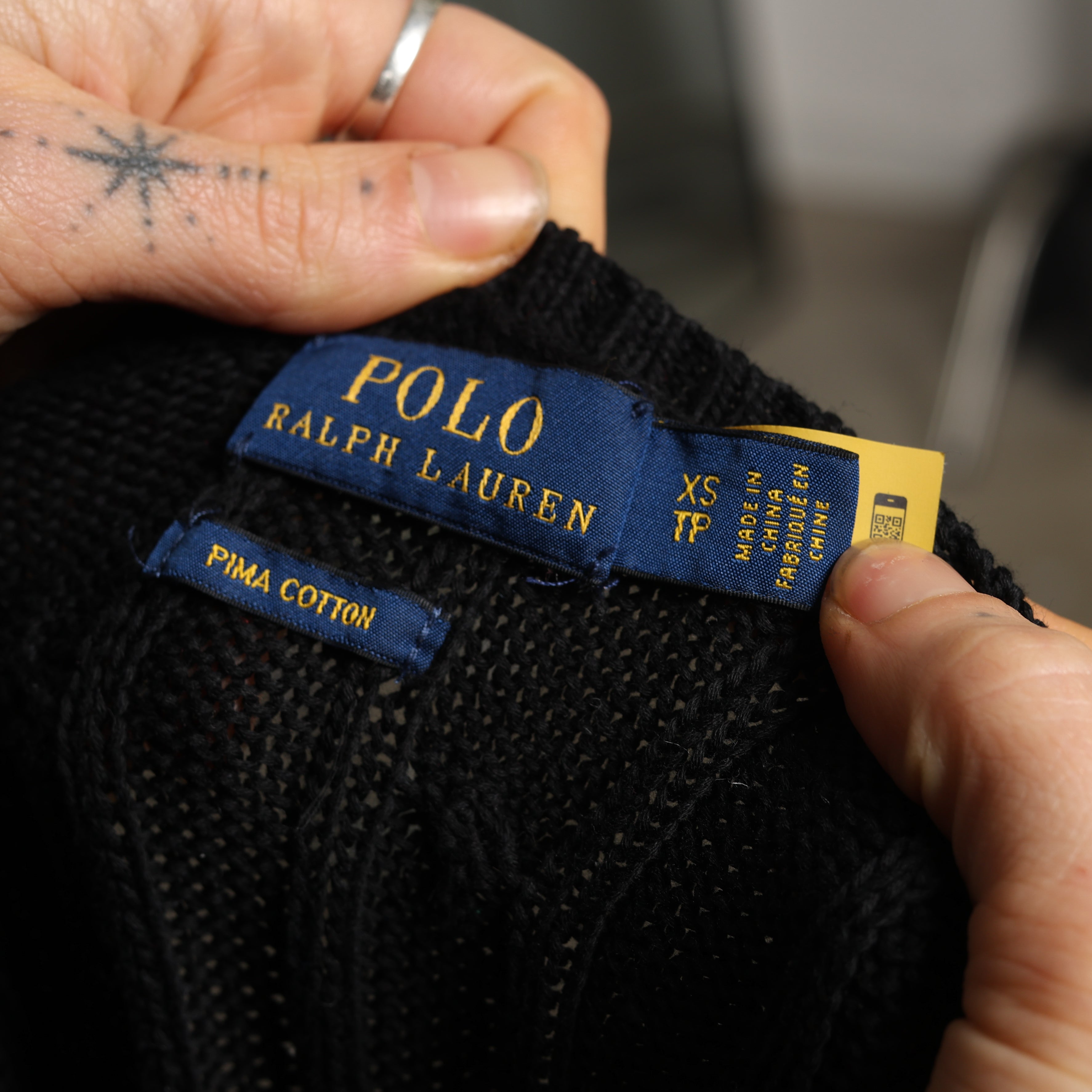 Vintage Polo Ralph Lauren Jumper XS Black Cotton