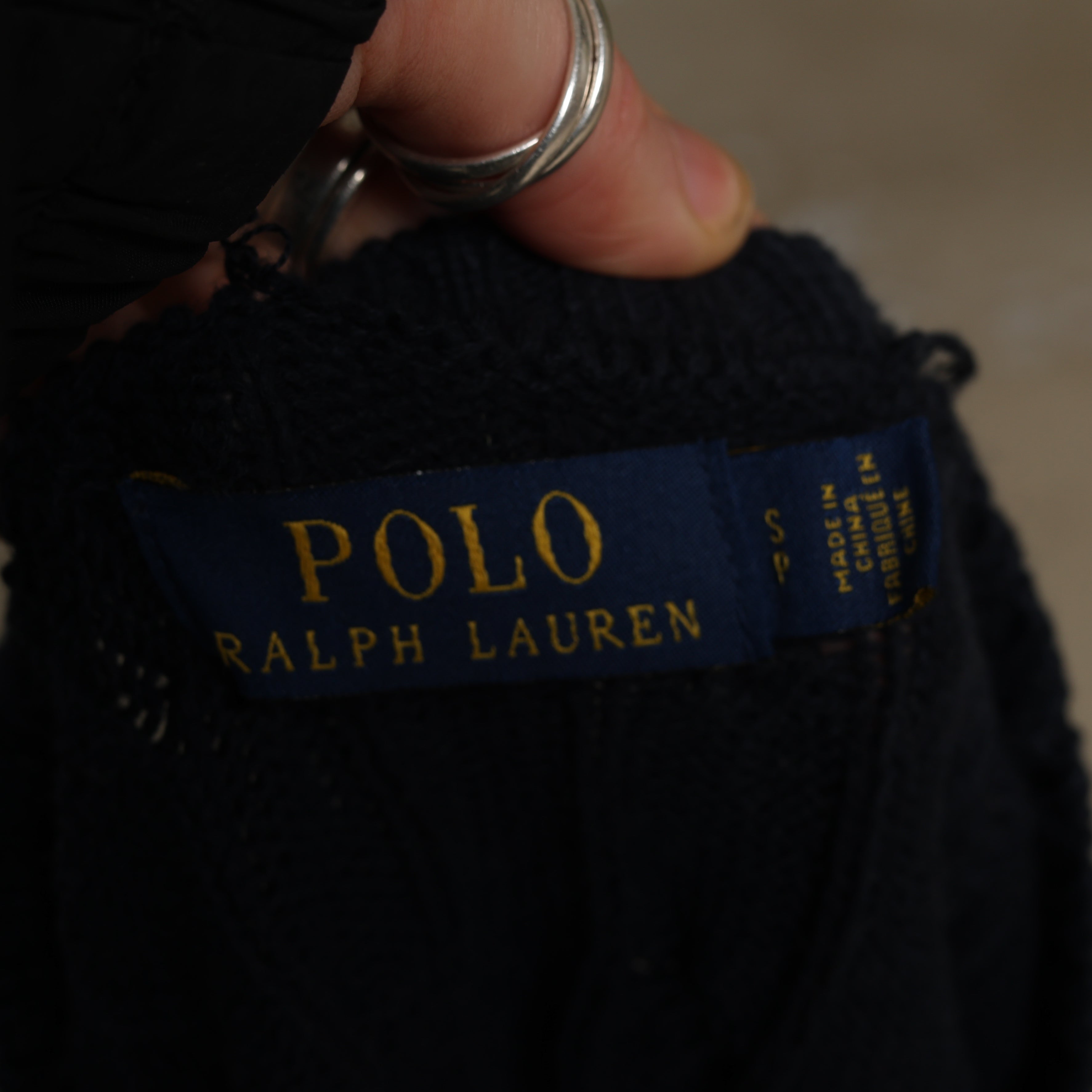 Vintage Polo Ralph Lauren Jumper S Navy Blue Cotton
