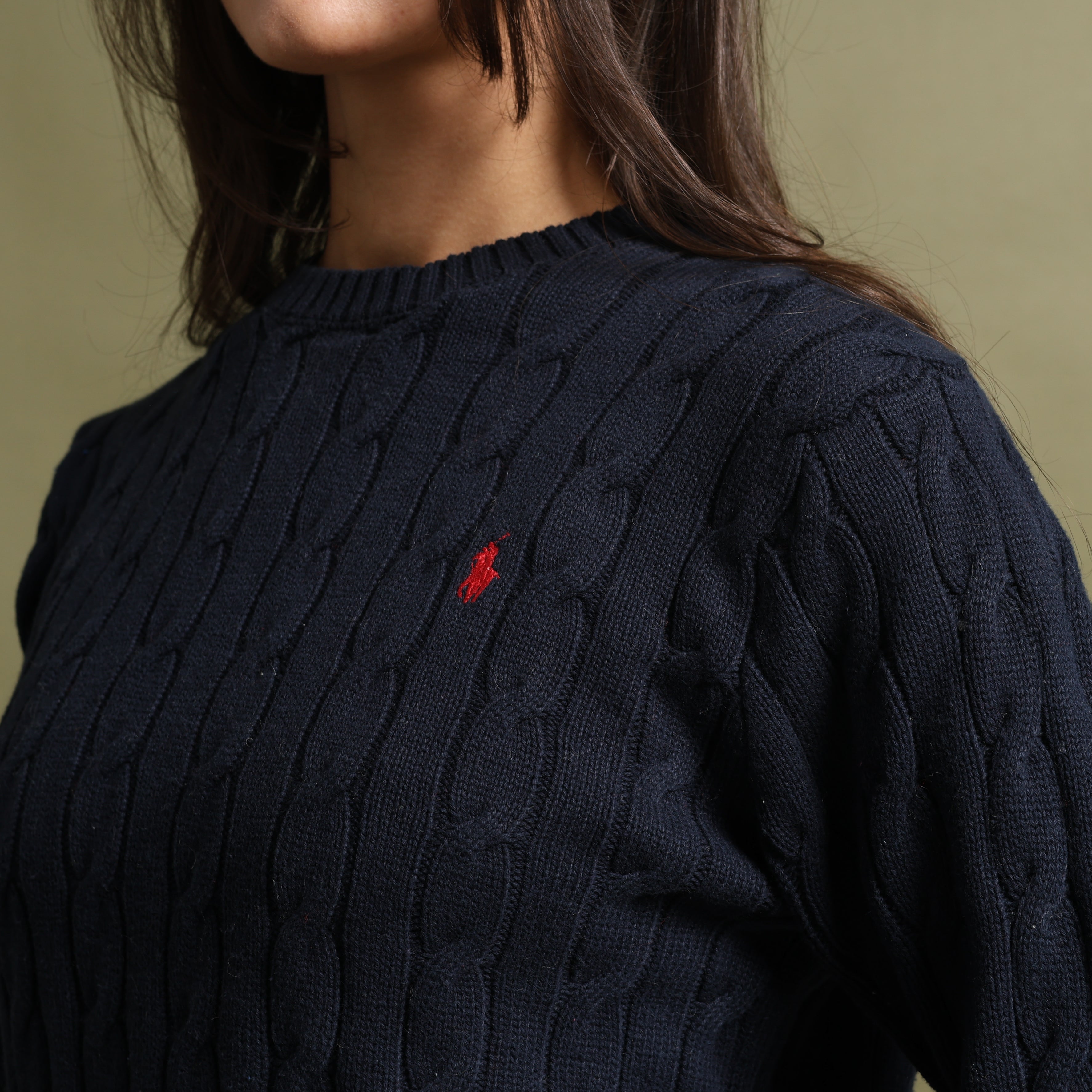 Vintage Polo Ralph Lauren Jumper S Navy Blue Cotton