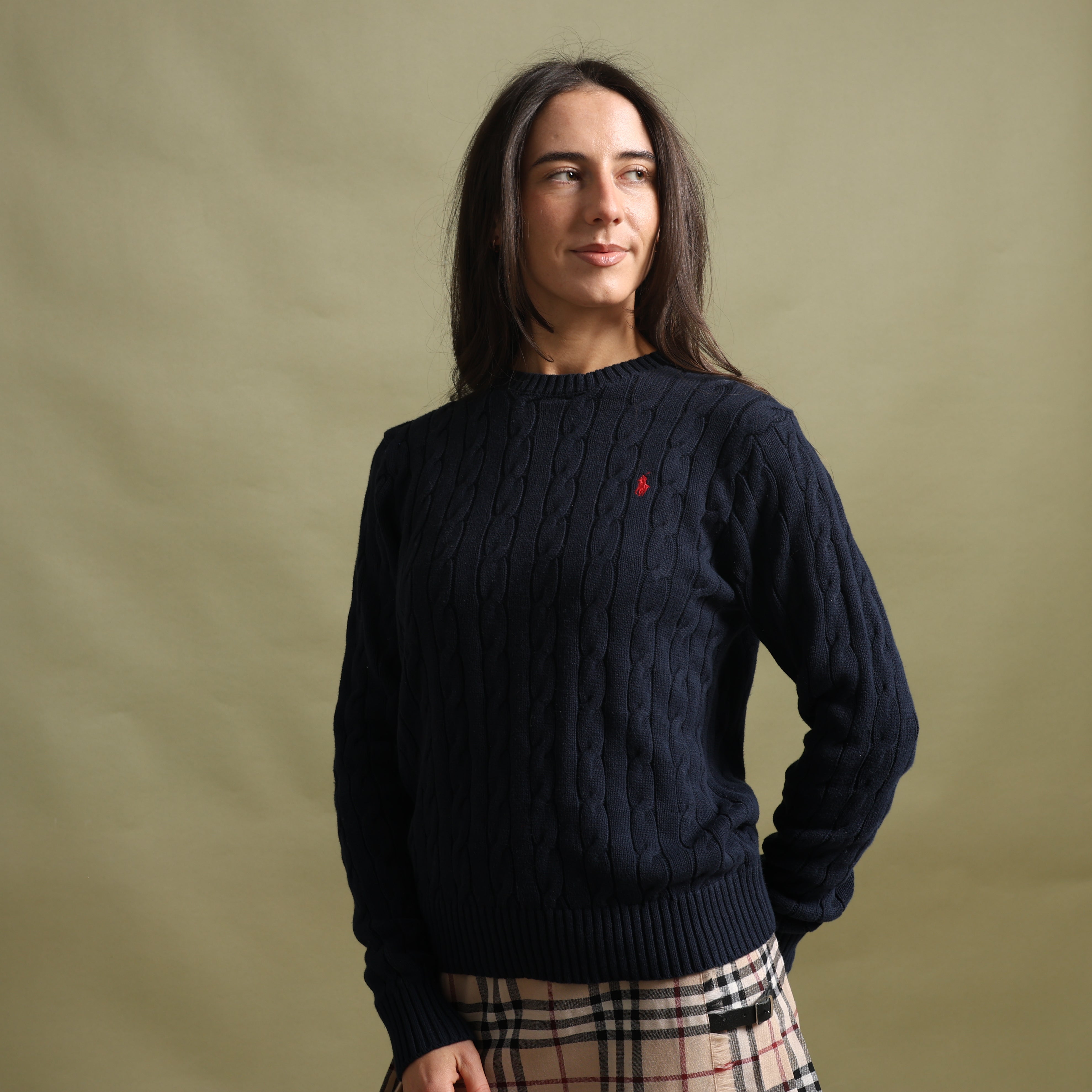 Vintage Polo Ralph Lauren Jumper S Navy Blue Cotton