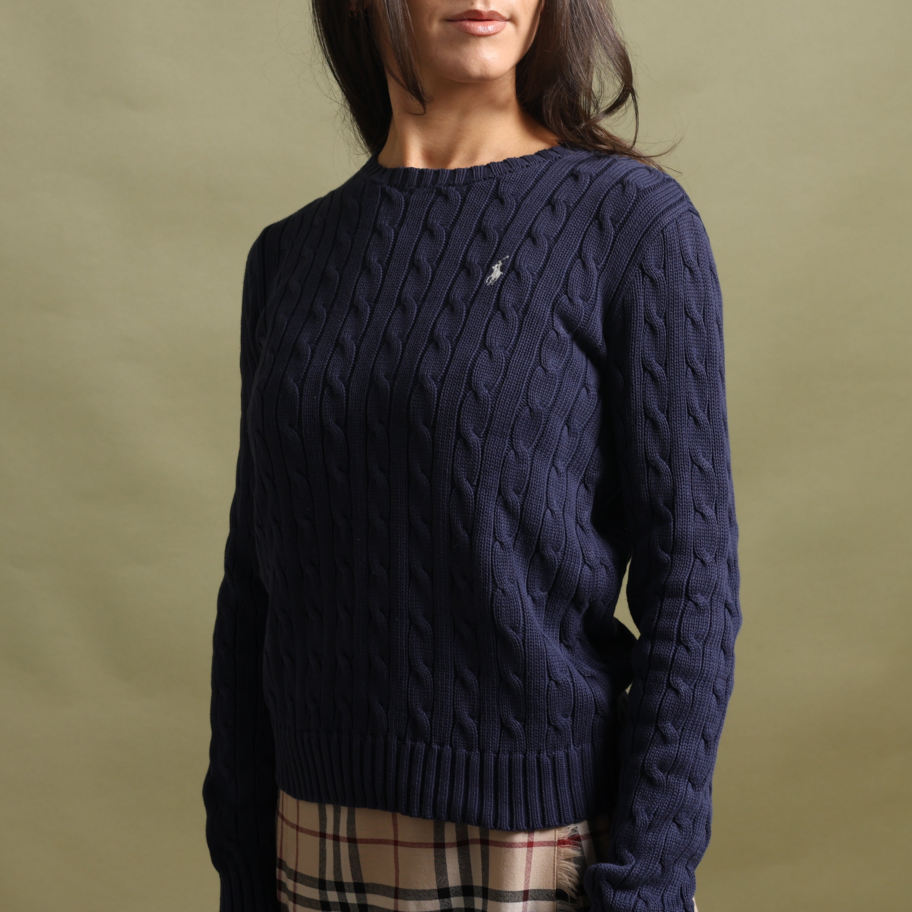Vintage Polo Ralph Lauren Jumper M Navy Blue Cotton