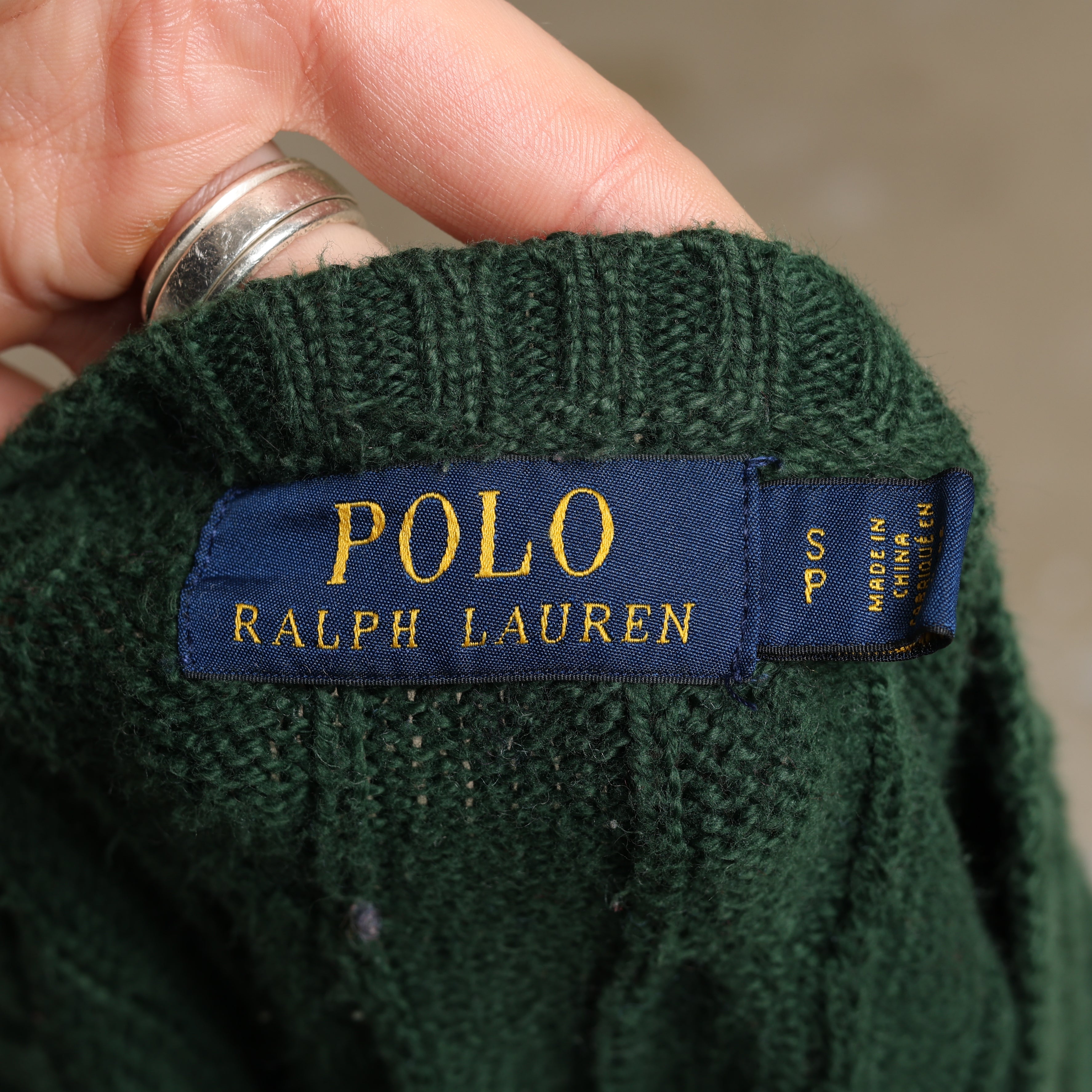 Vintage Polo Ralph Lauren Jumper M Green Cotton