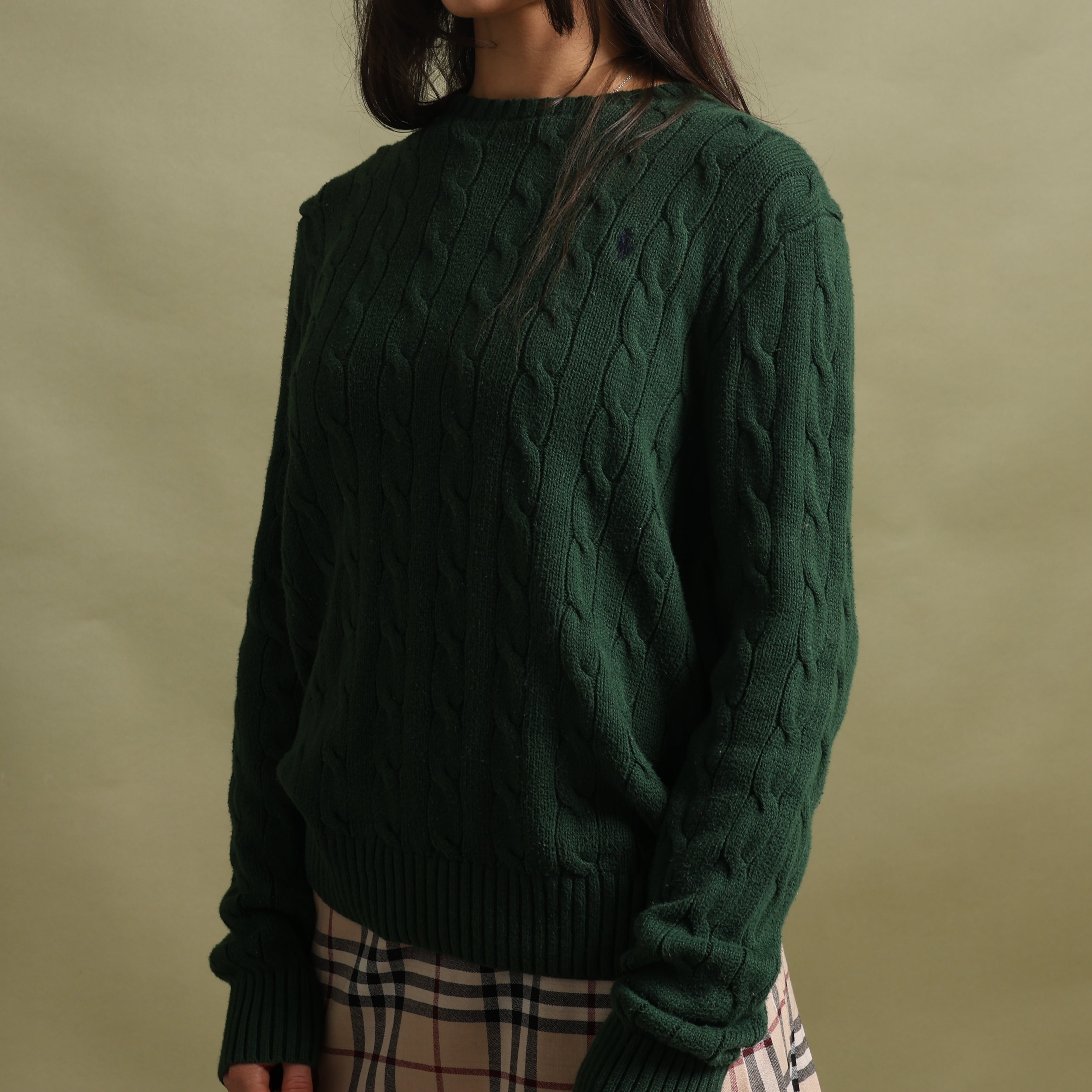 Vintage Polo Ralph Lauren Jumper M Green Cotton