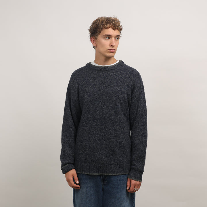 Woolrich Crewneck Jumper - Large Blue Wool Blend