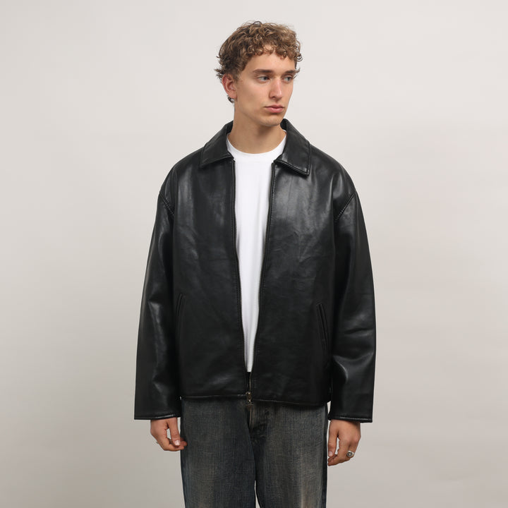 Alta Moda Leather Bomber Jacket - Large Black Leather