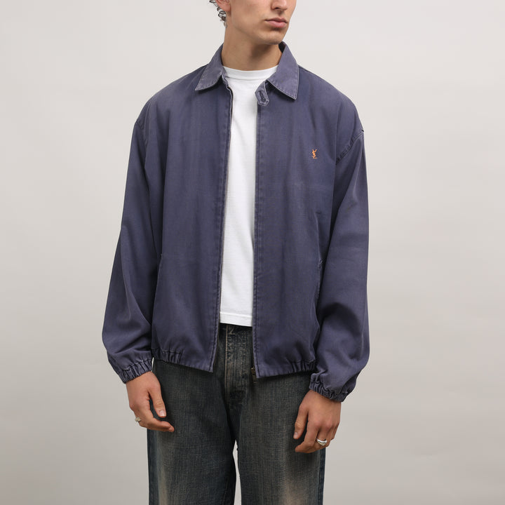 Yves Saint Laurent (YSL) Harrington Jacket - Large Navy Blue Cotton