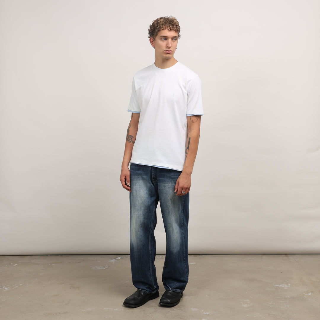Yves Saint Laurent (YSL) T-Shirt - Medium White Cotton