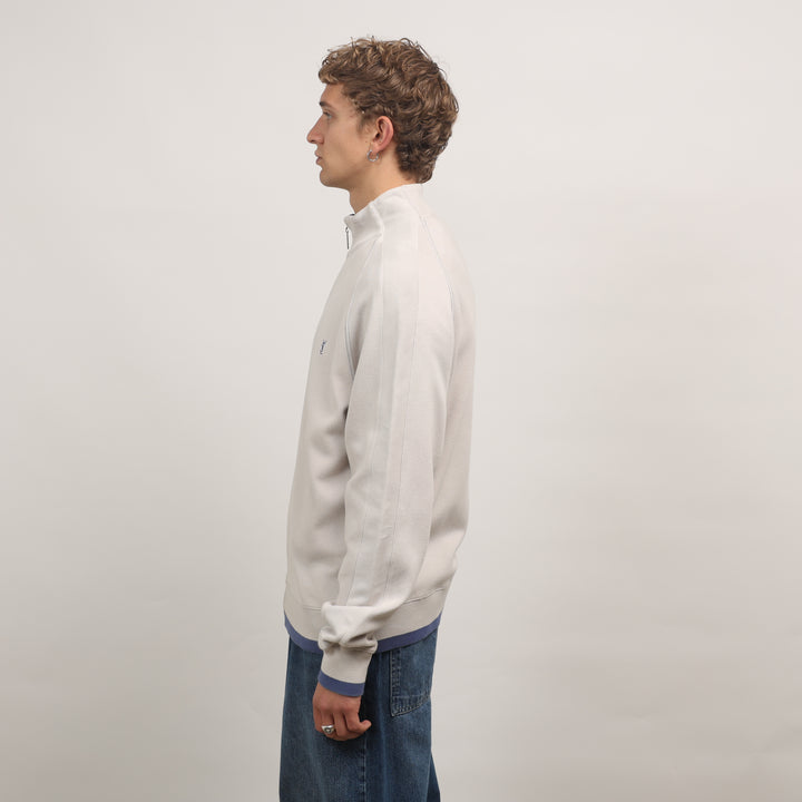 Yves Saint Laurent (YSL) Full-zip Jumper - Large Cream Cotton