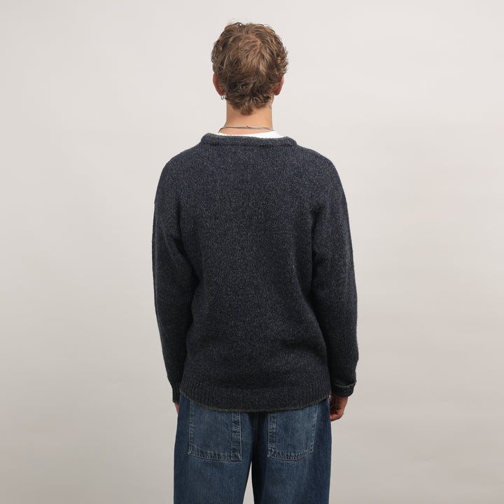 Woolrich Crewneck Jumper - Large Blue Wool Blend