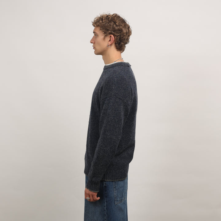 Woolrich Crewneck Jumper - Large Blue Wool Blend