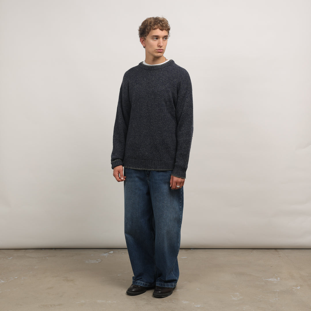 Woolrich Crewneck Jumper - Large Blue Wool Blend