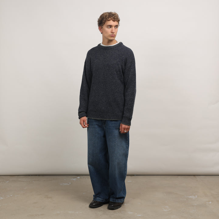 Woolrich Crewneck Jumper - Large Blue Wool Blend
